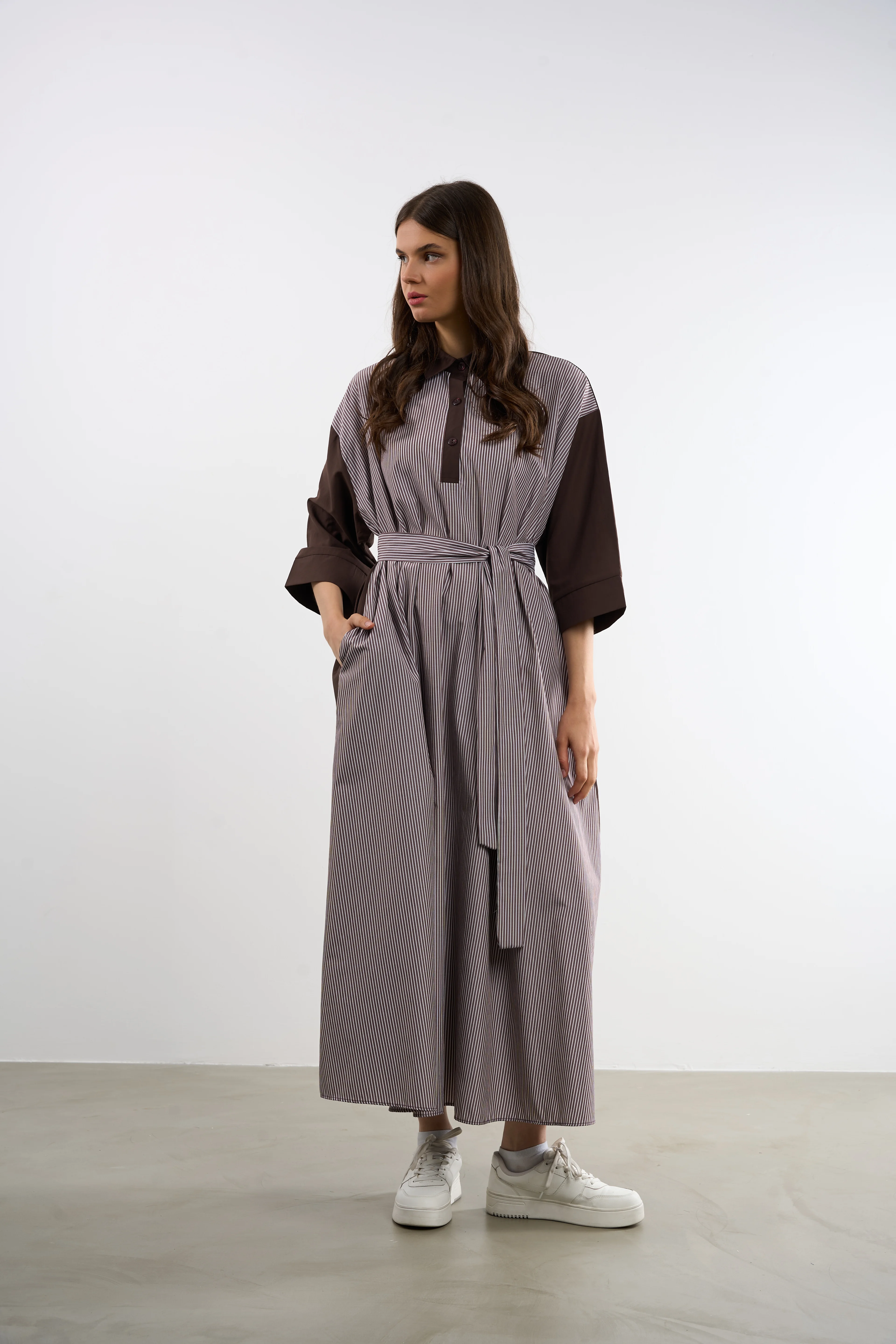 Polo Yaka Garnili Elbise | 44-50