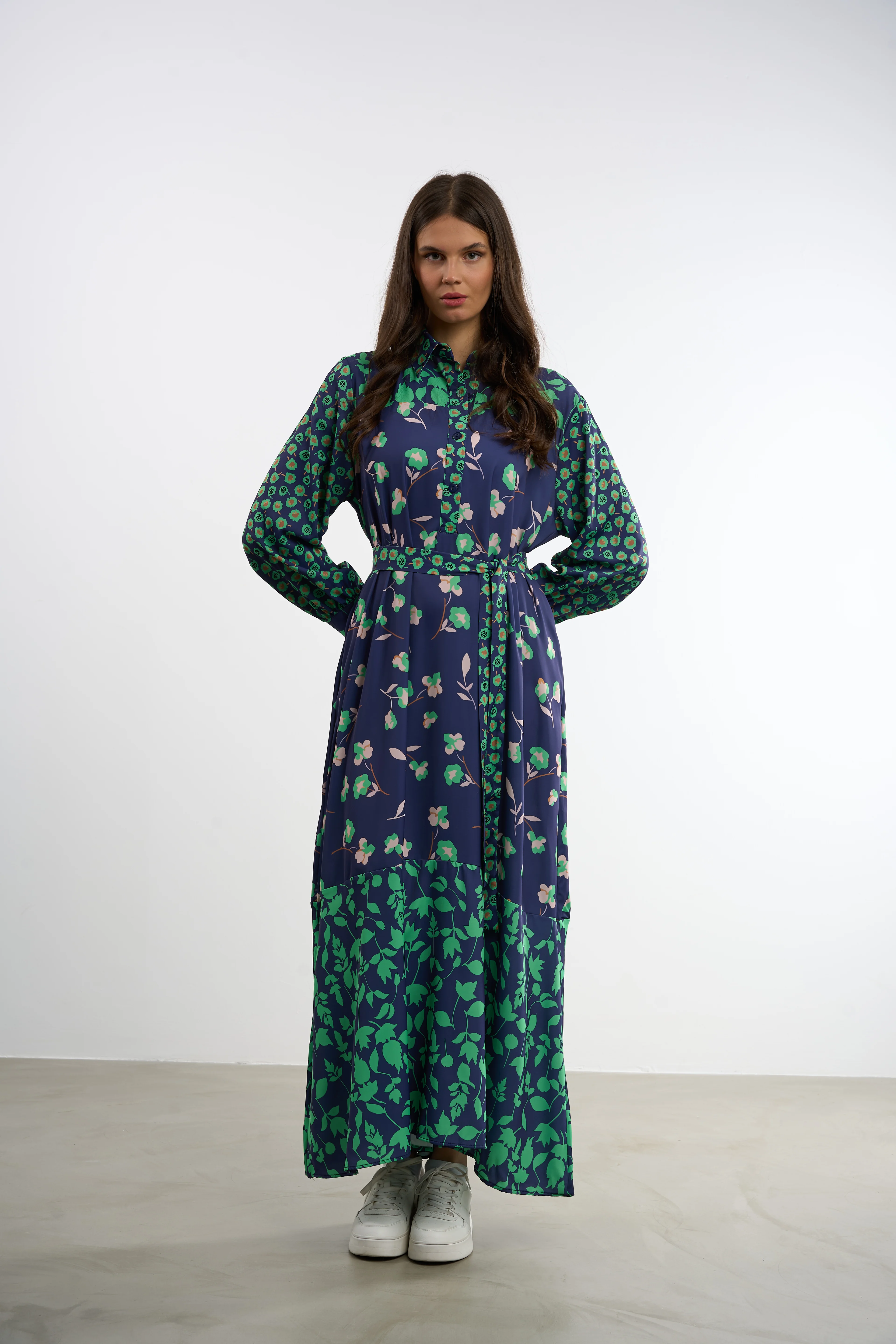 Floral Printed Long Dress | 44-50