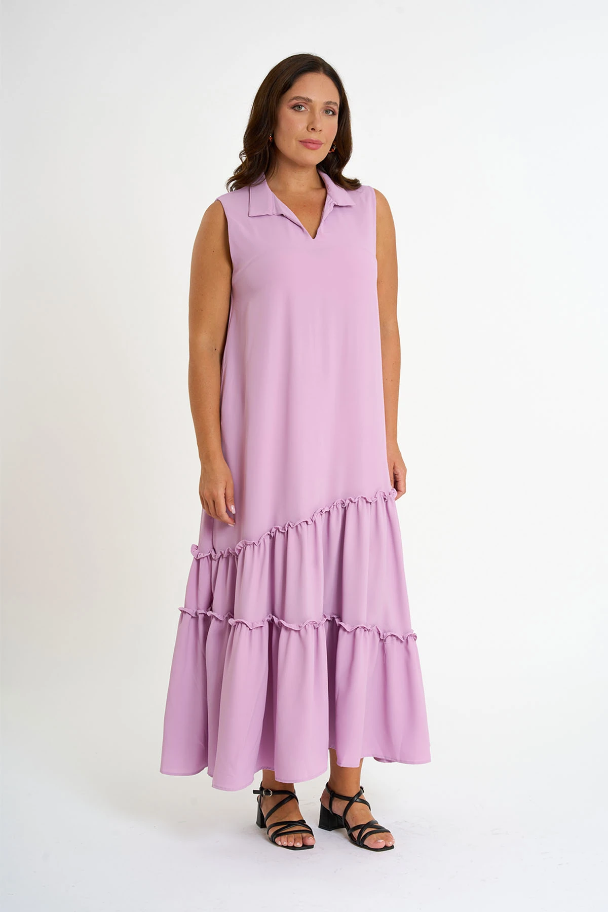 FIRFIR DETAYLI UZUN ELBISE - LIL