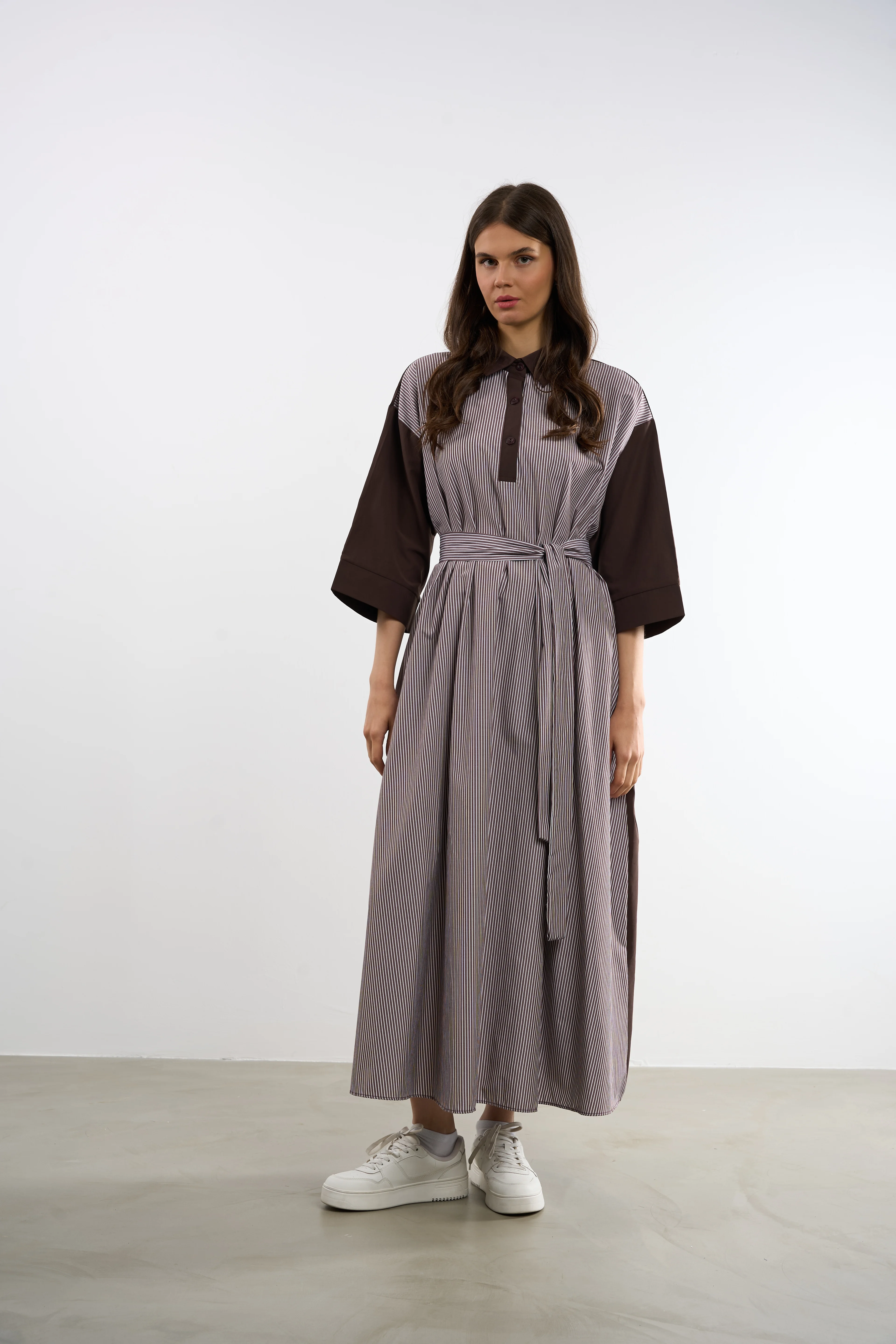 Polo Yaka Garnili Elbise | 44-50 - BRW