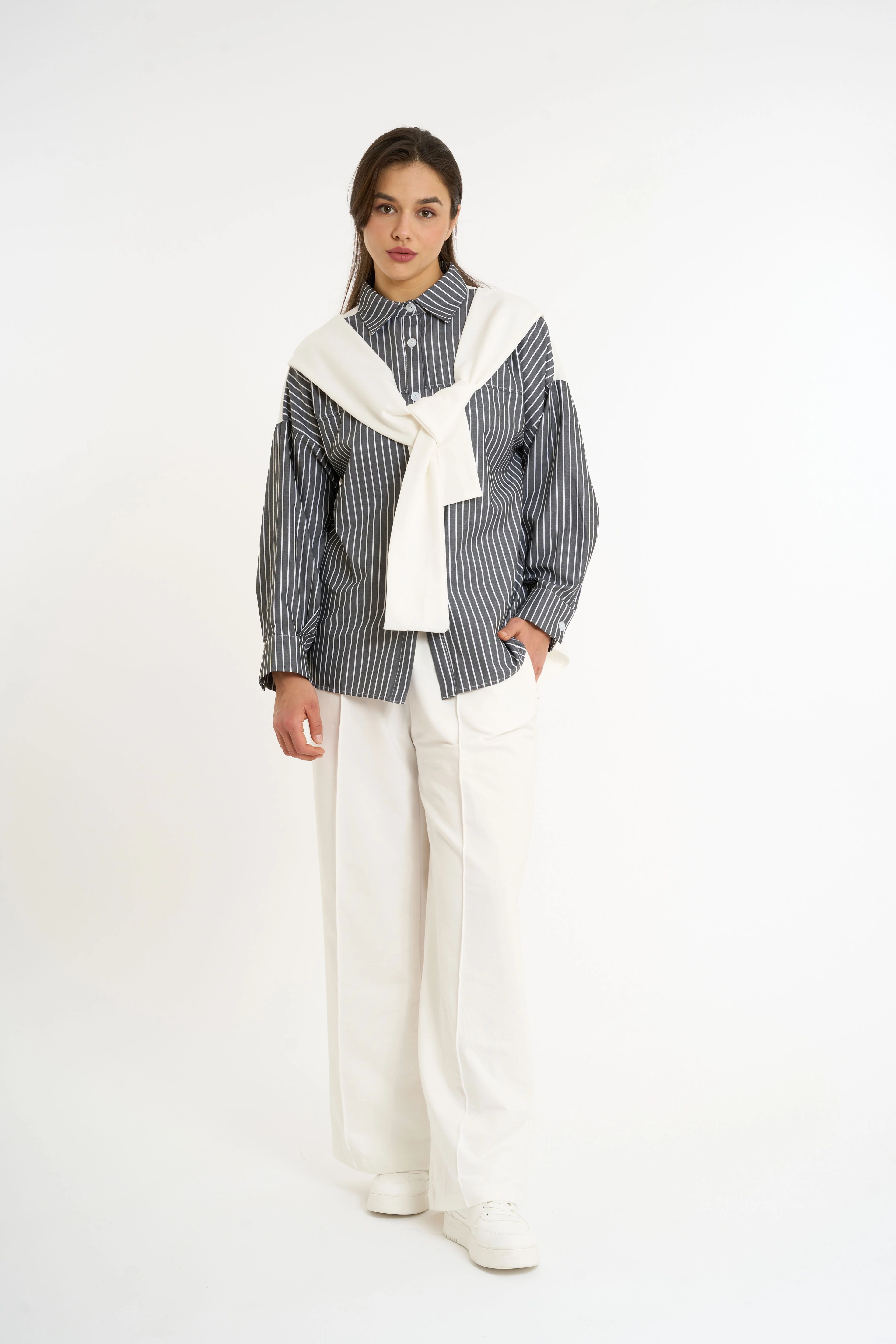 Hırka Detaylı Gömlek Alt-Üst Takım | 44-50 - ANT