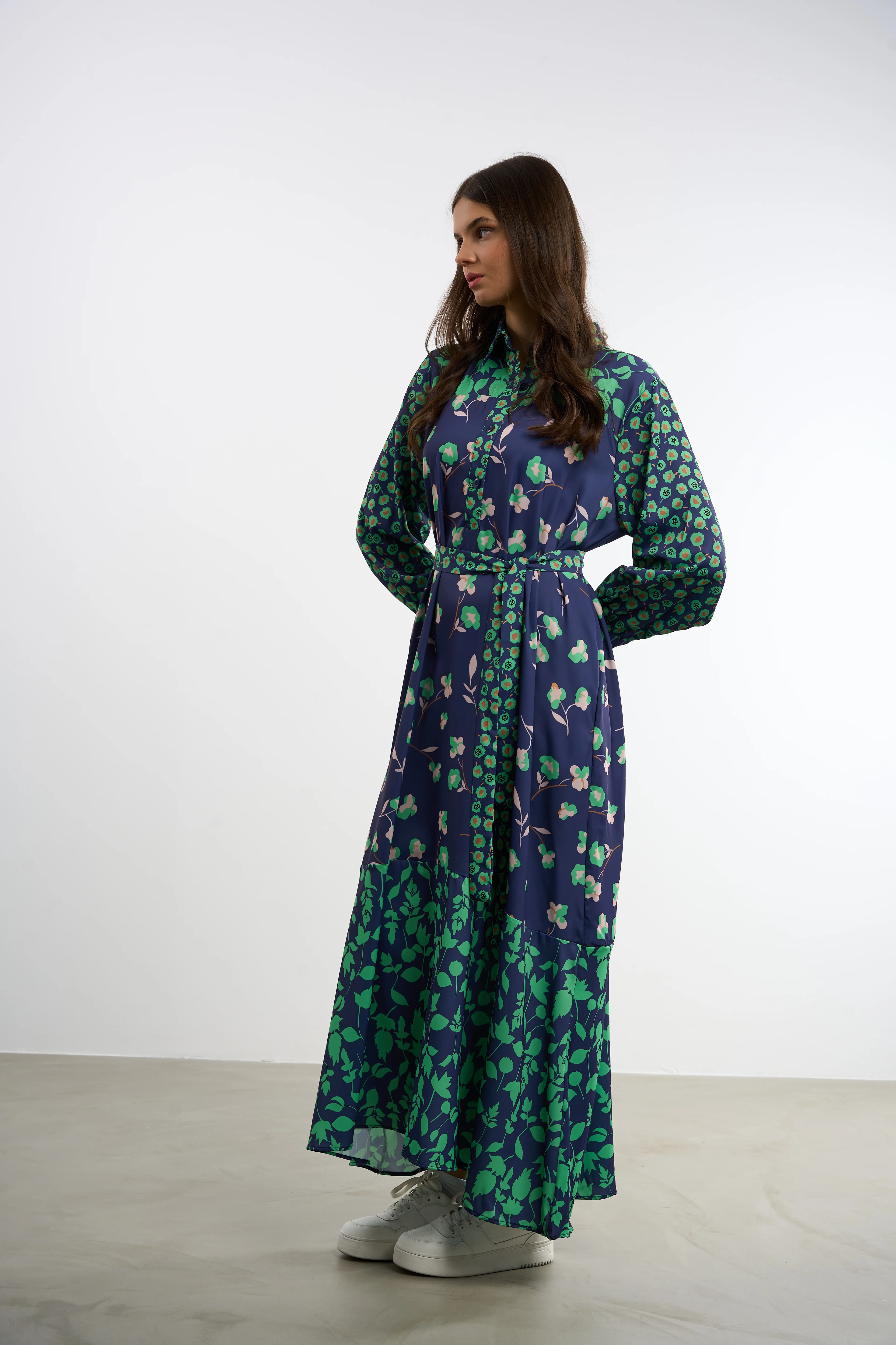 Floral Printed Long Dress | 44-50