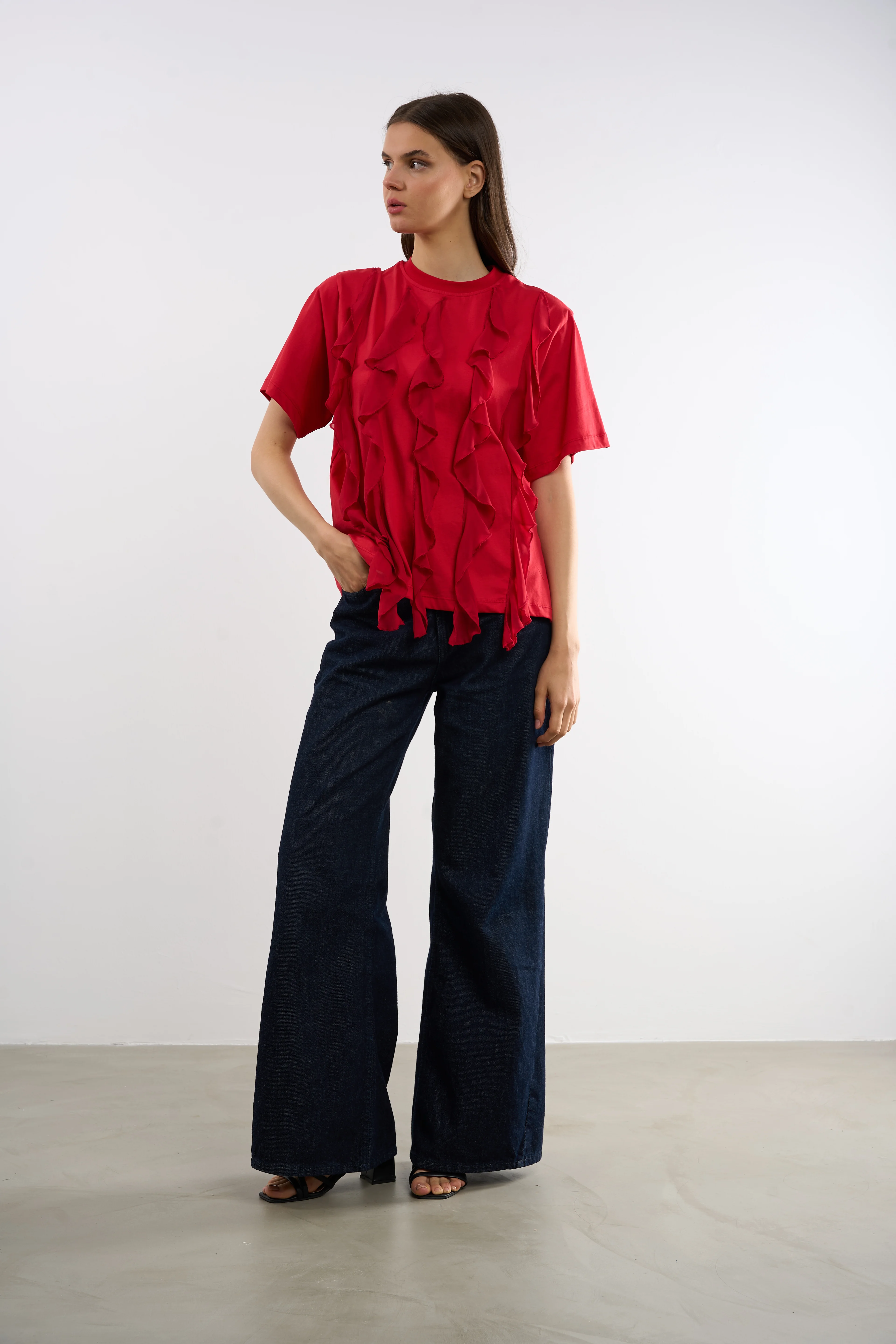 Volanlı T-shirt - RED