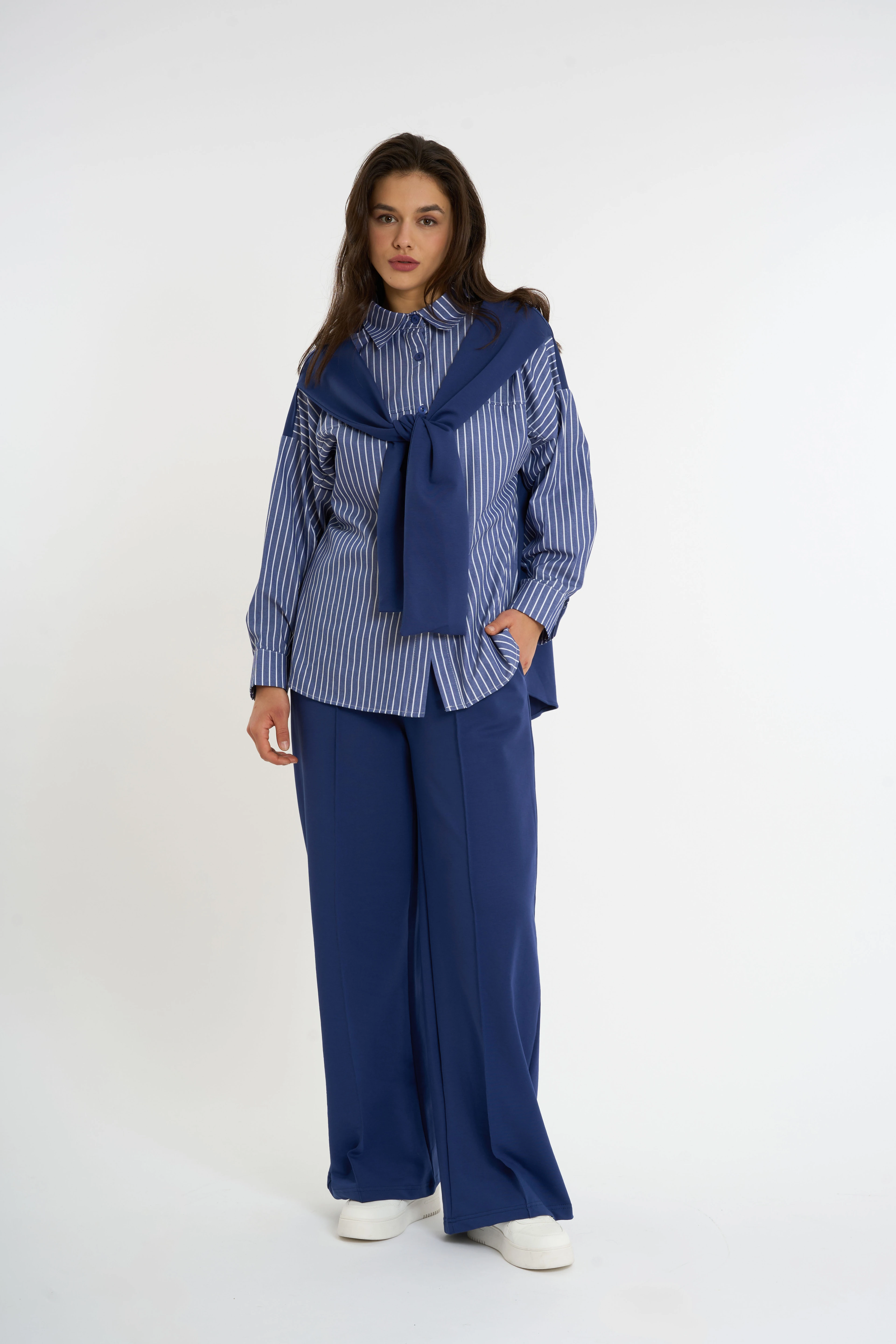 Hırka Detaylı Gömlek Alt-Üst Takım | 44-50 - ÇNA