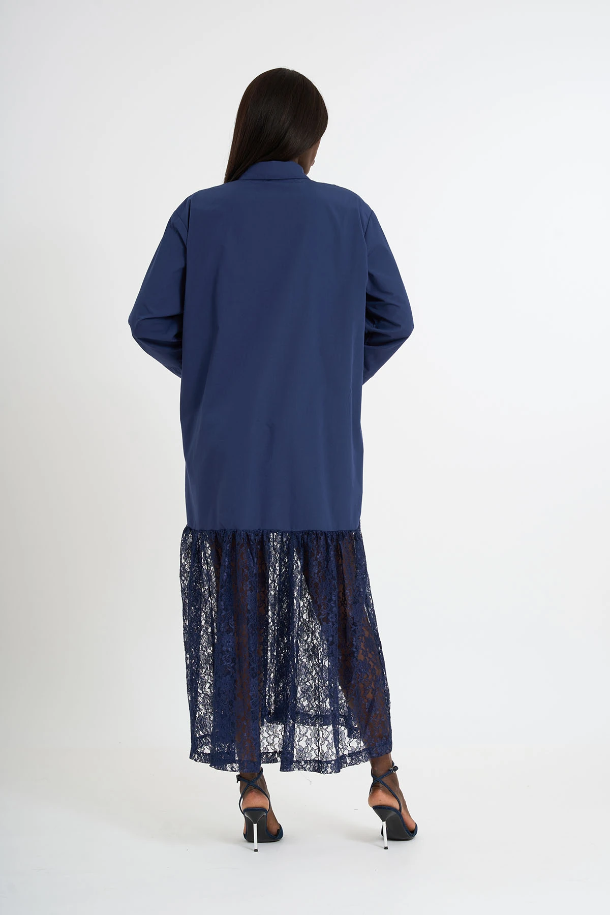 Robe chemise à jupe en dentelle | 44-50