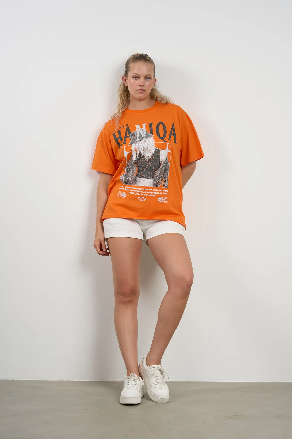 HANIQA Baskılı T-shirt | 44-50 | 1025 - TURUNCU