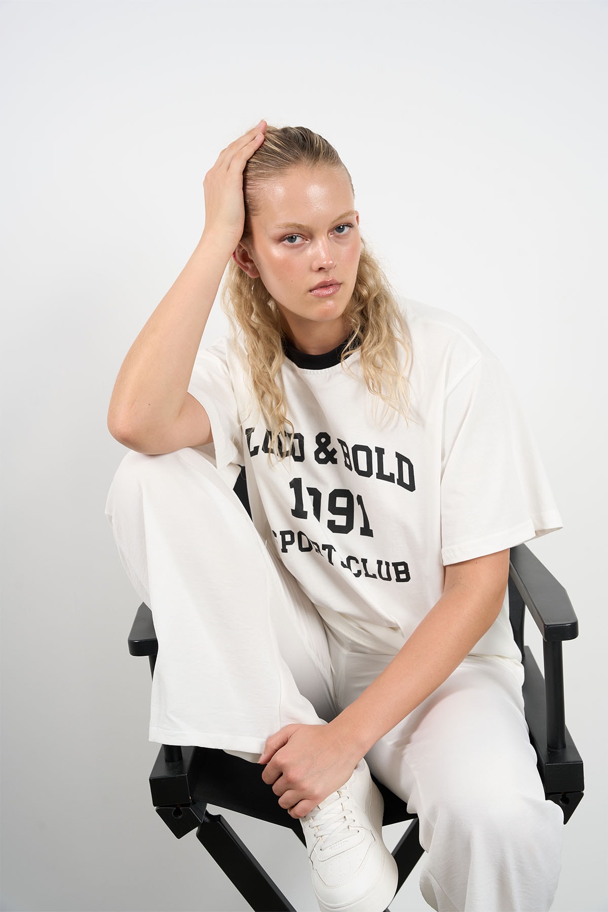 Baskılı T-shirt  - BEYAZ