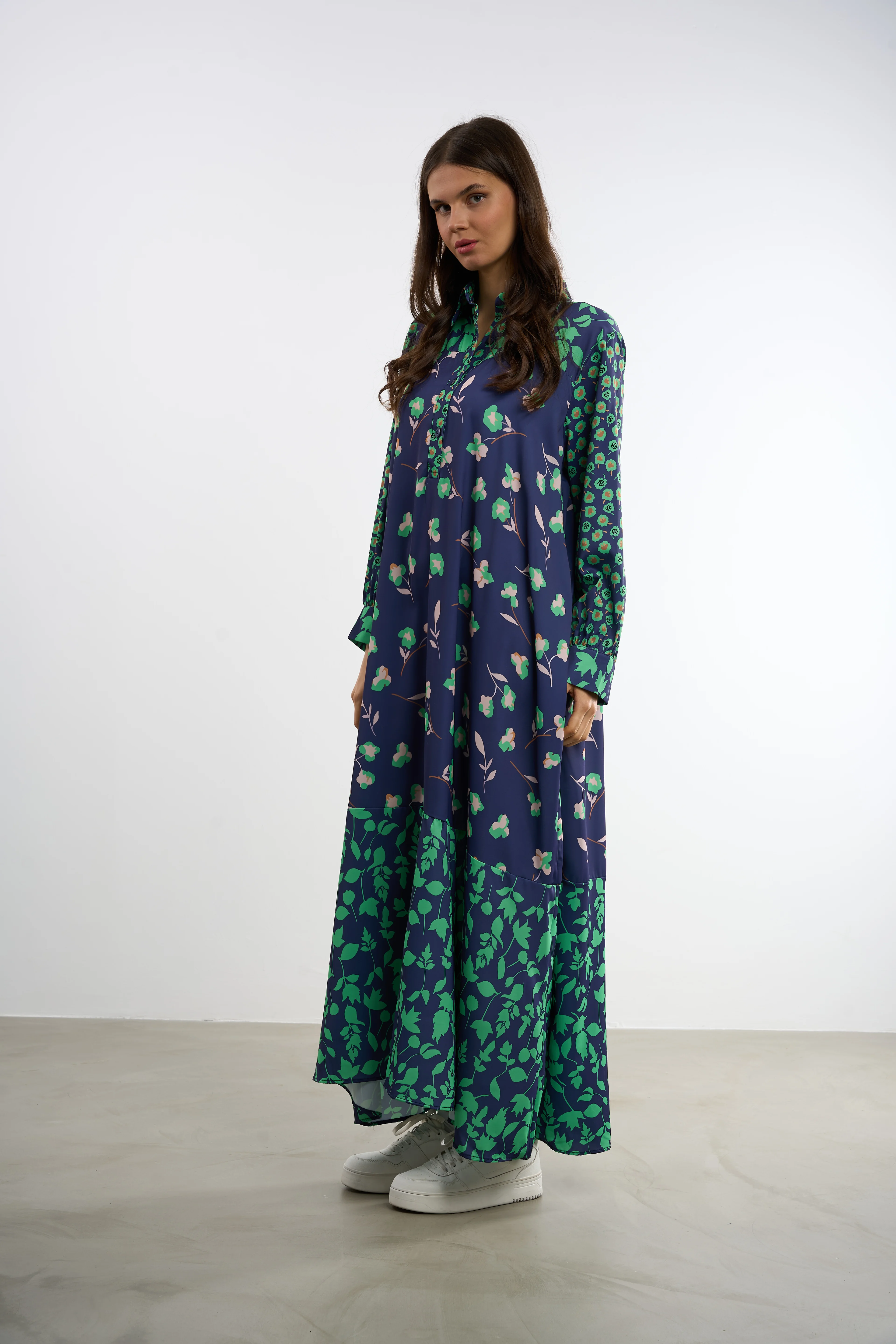 Floral Printed Long Dress | 44-50