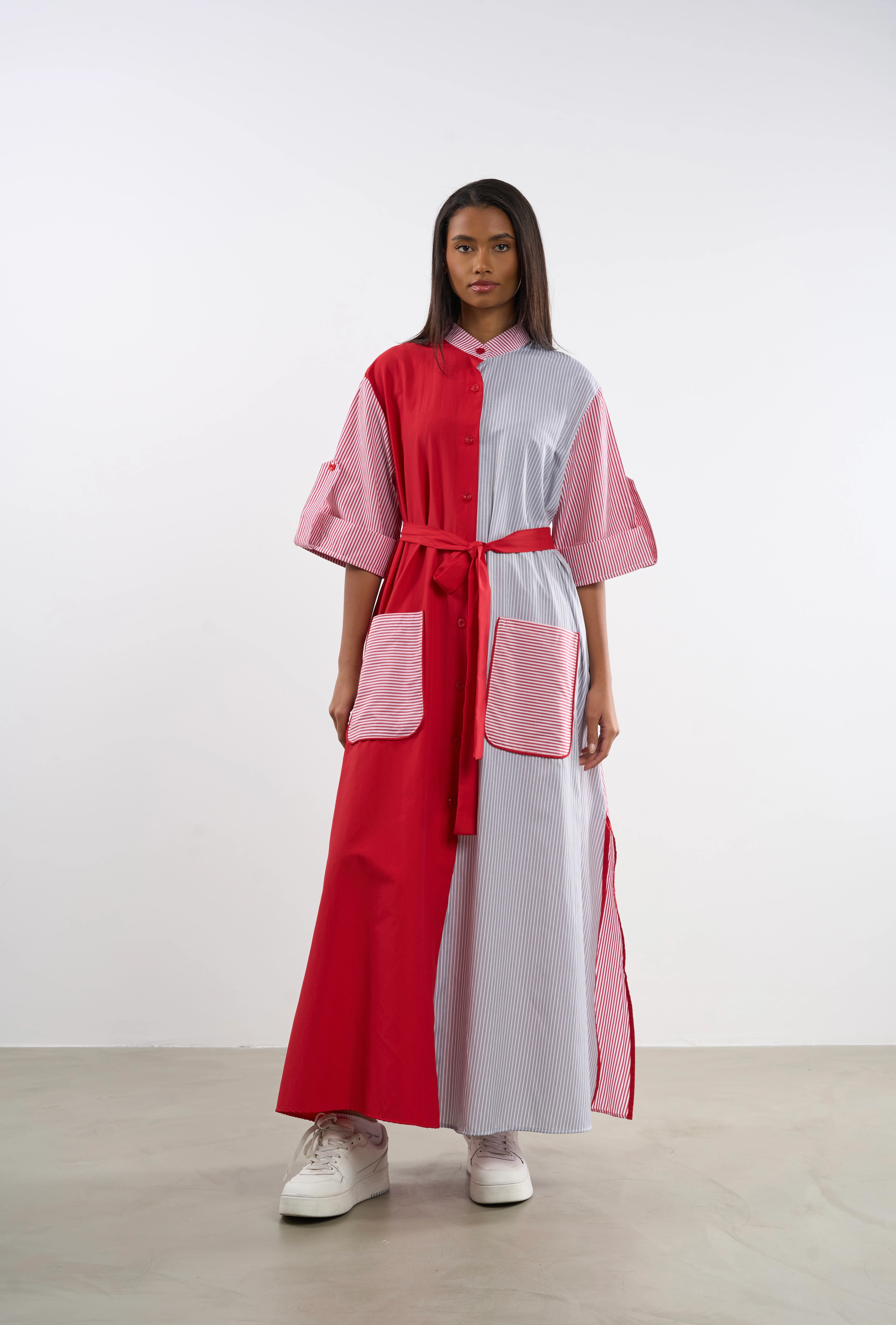 Cepli Bloklu Elbise | 25287 - RED