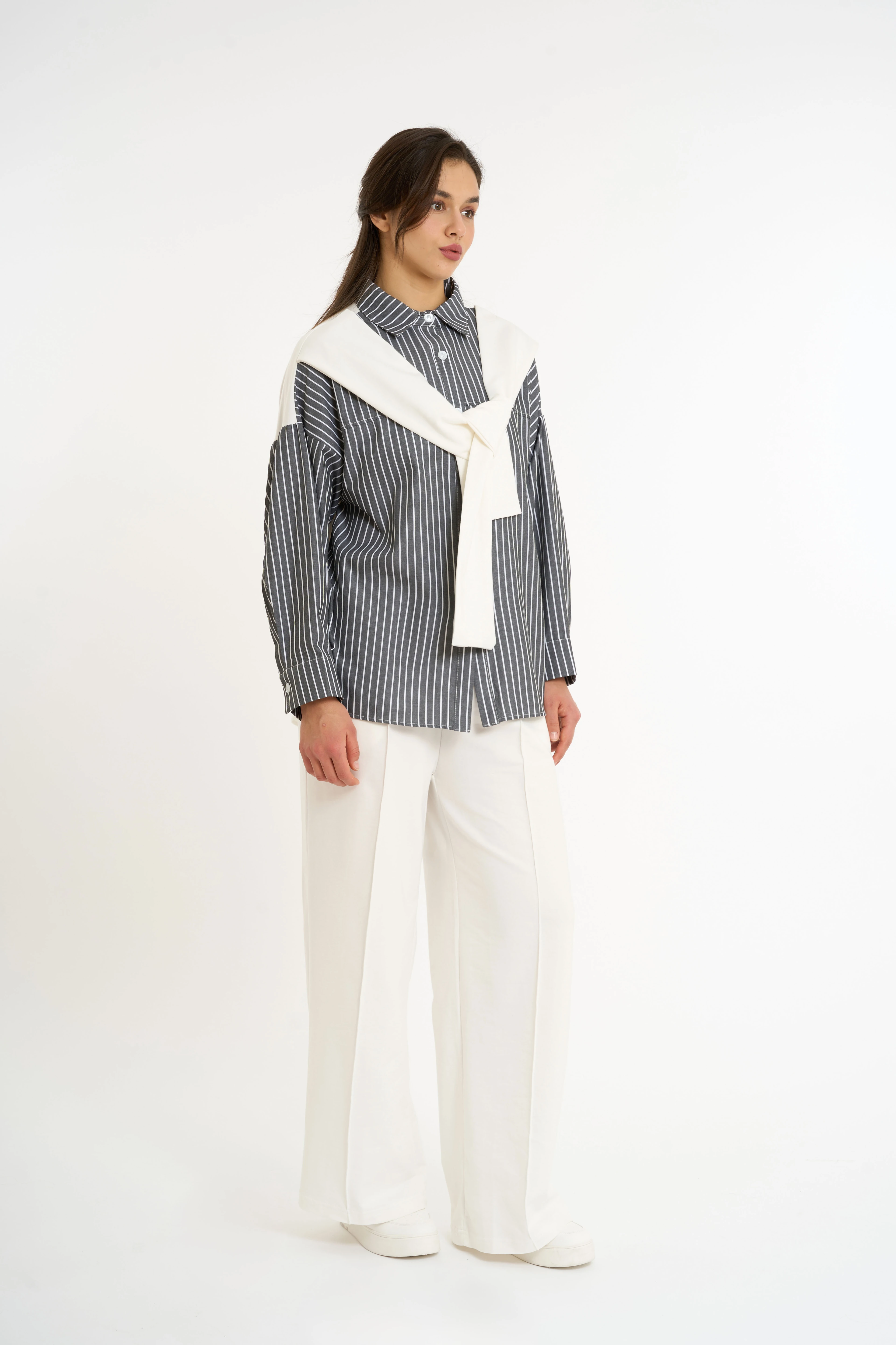 Hırka Detaylı Gömlek Alt-Üst Takım | 44-50