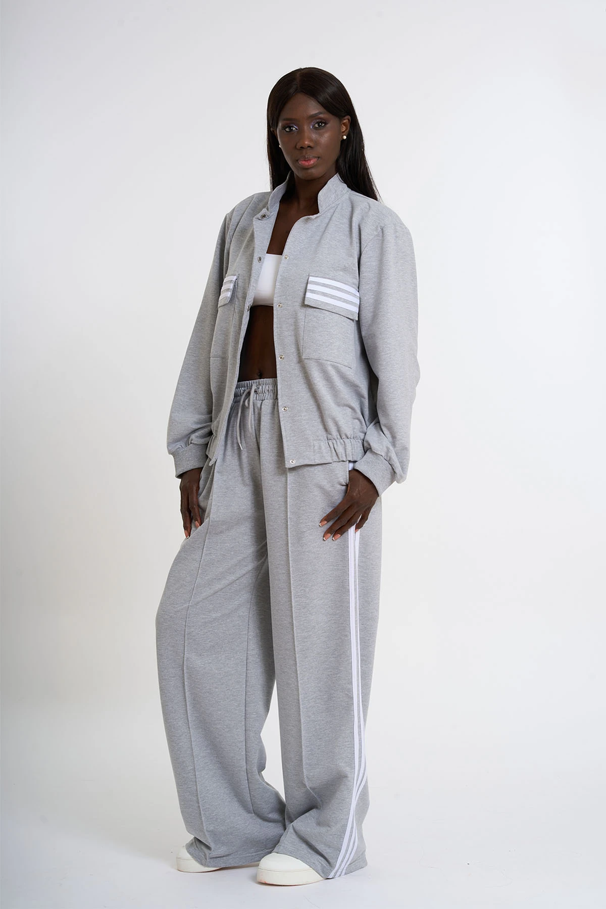 Çizgili Hırkalı Eşofman Takımı