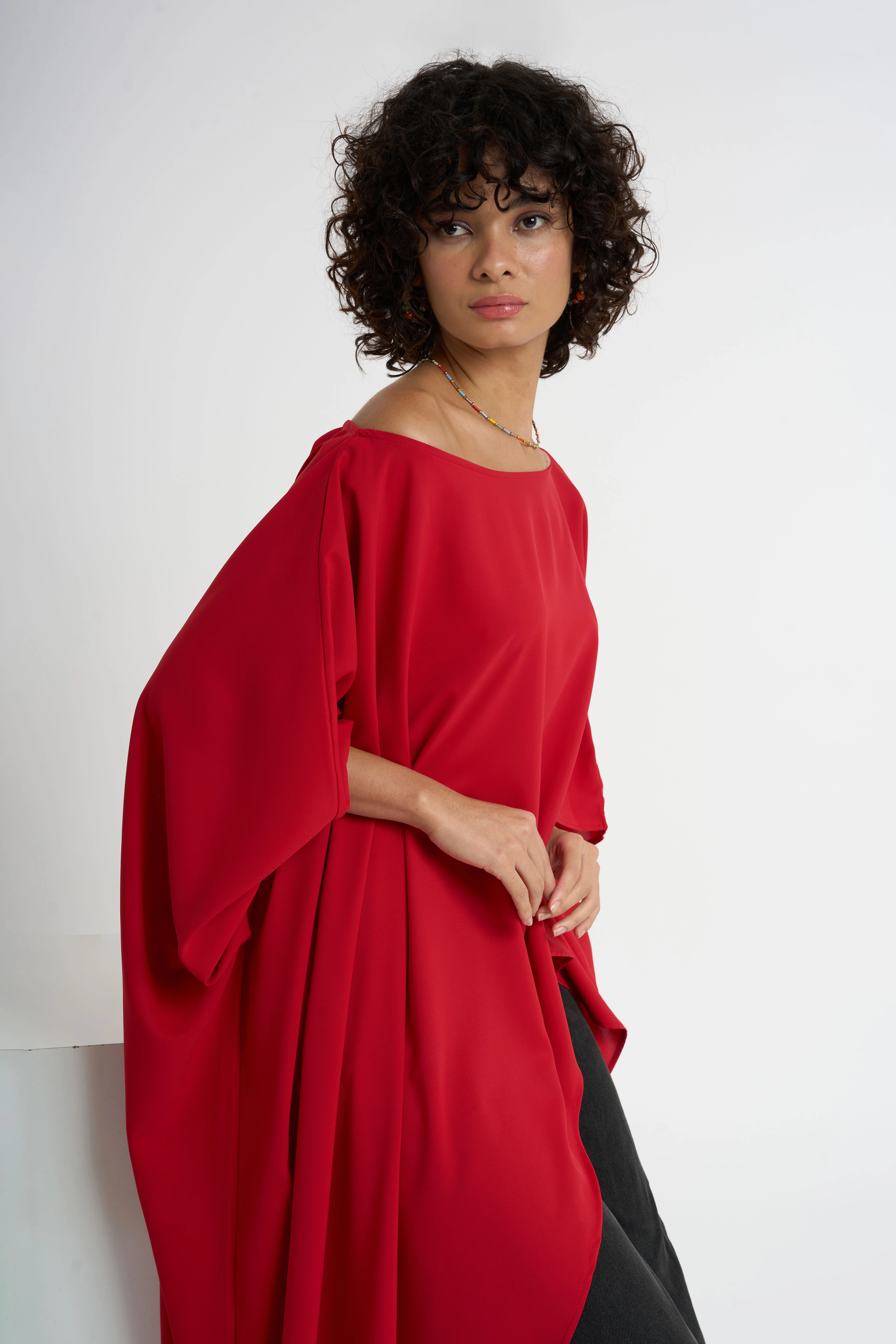 Tek Omuz Krep Bluz | 3228