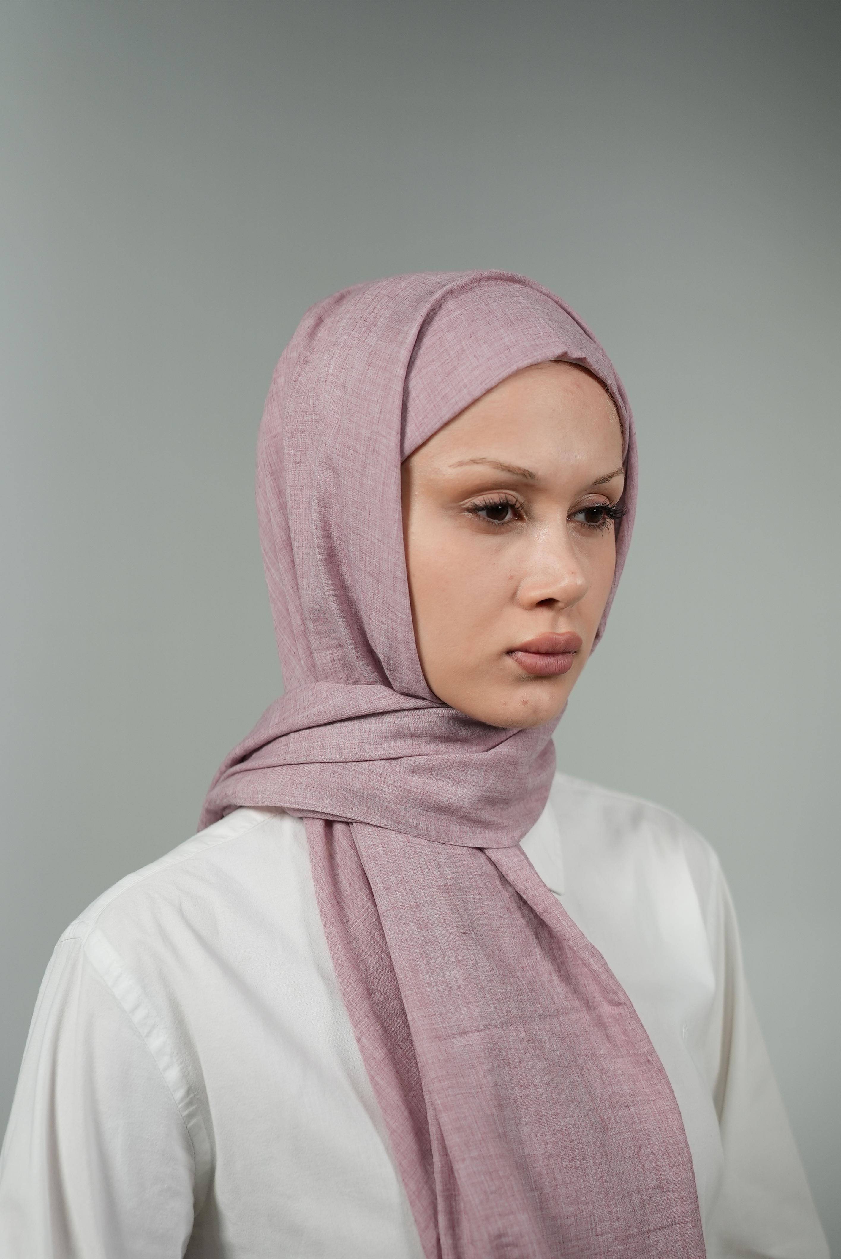 Harmani Eskitme Pamuksu Şal - Gül Kurusu