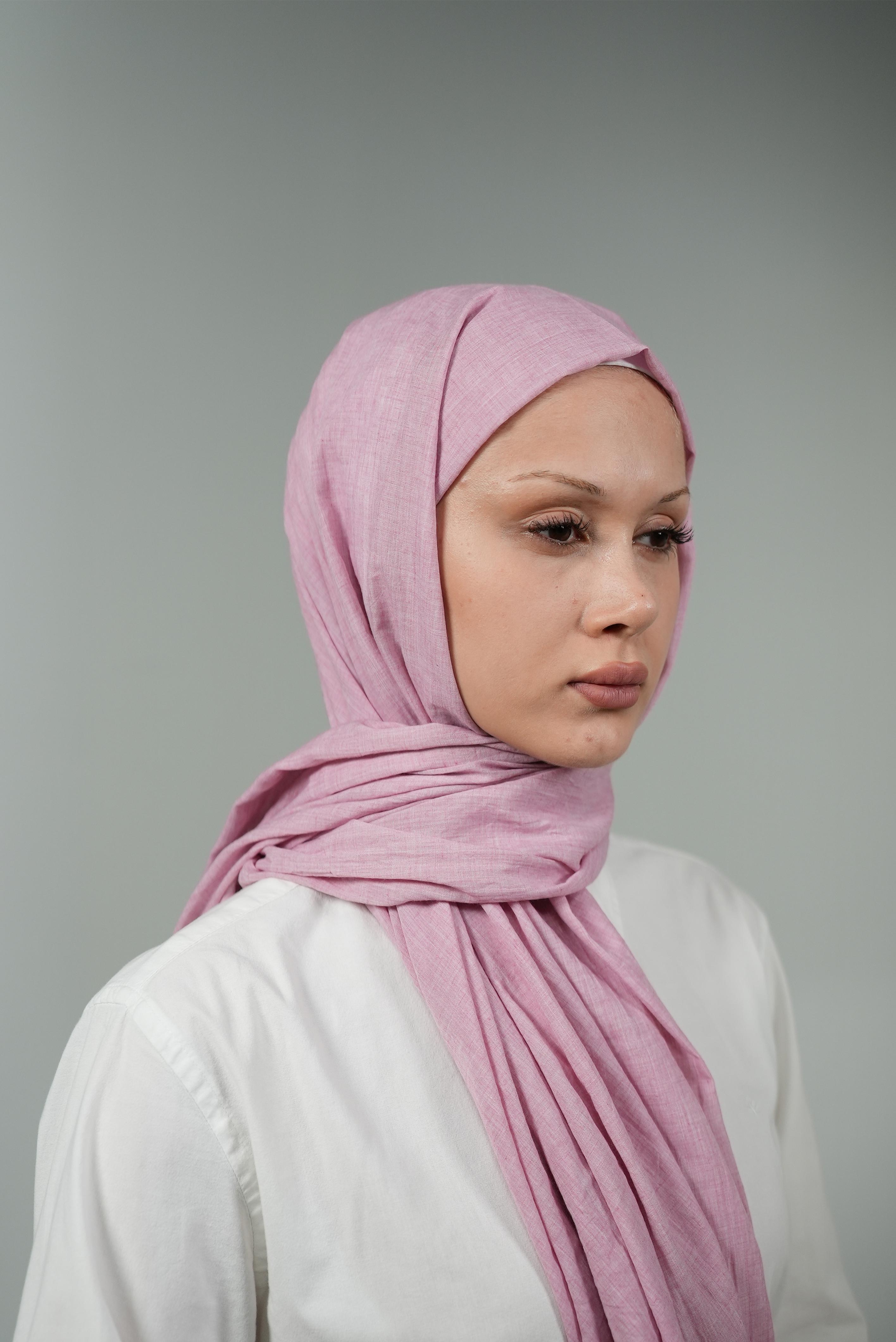 Harmani Eskitme Pamuksu Şal - Gül Pembe