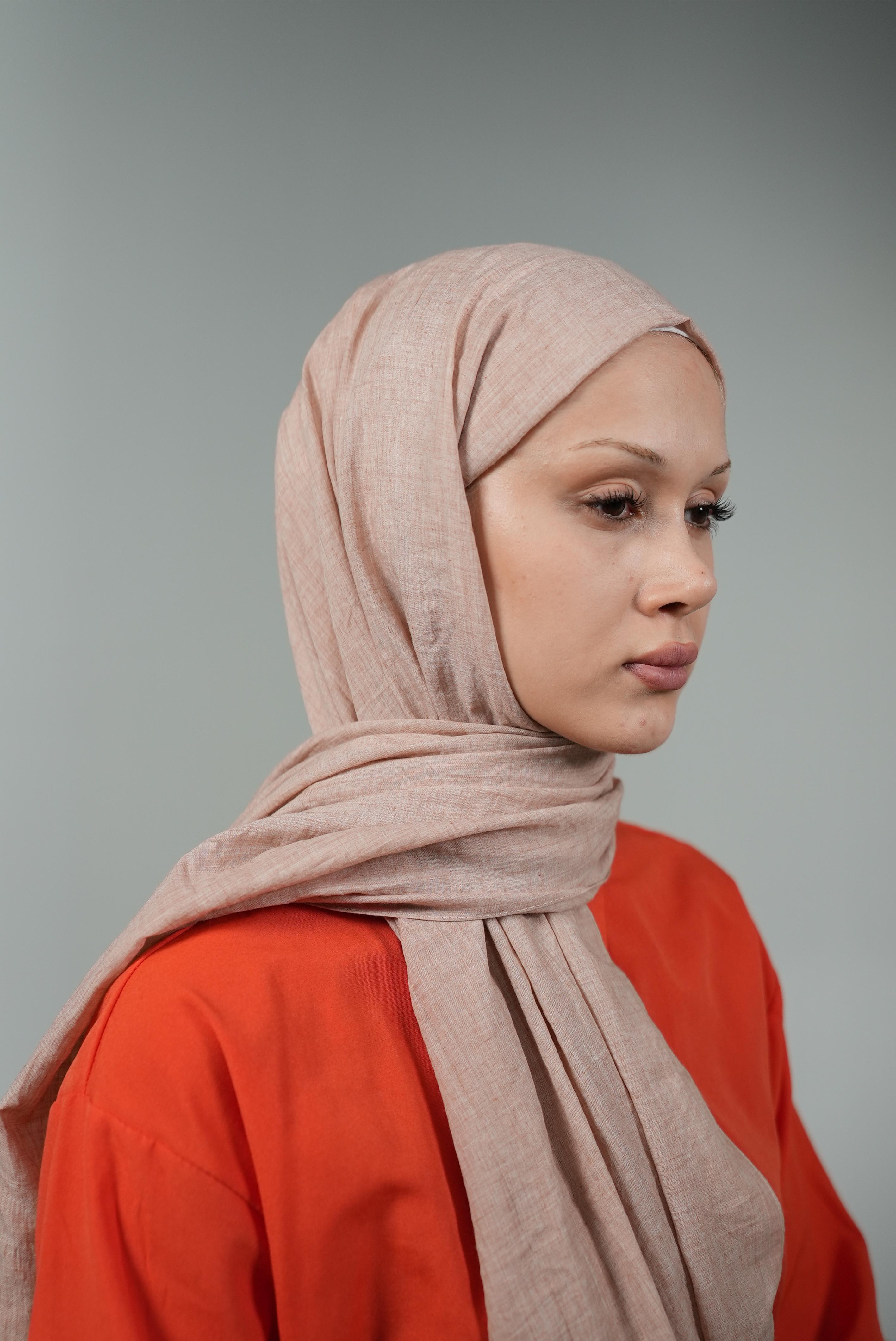 Harmani Eskitme Pamuksu Şal - Soluk Gül