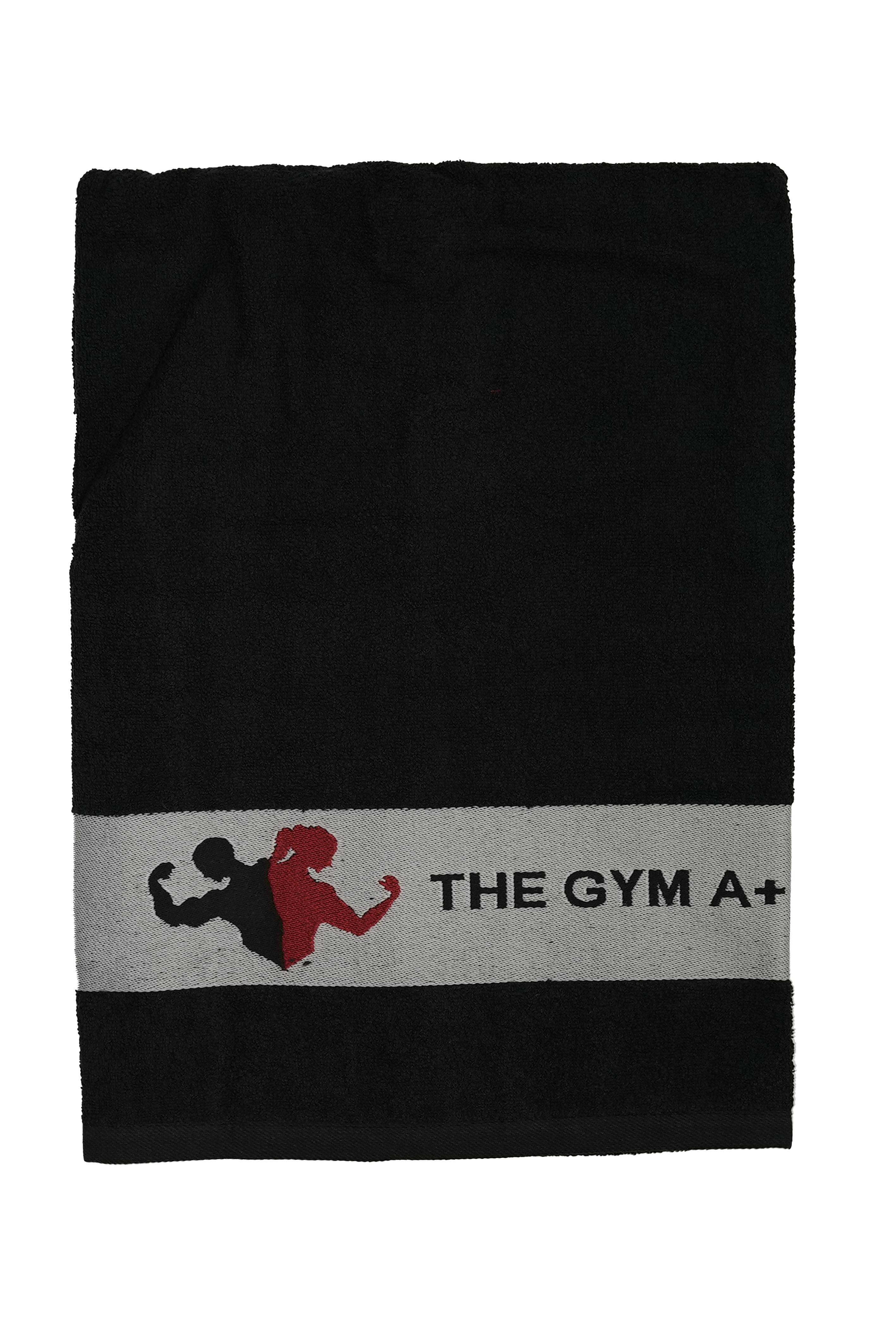 The Gym Spor Fitness ve Plaj Vücut Havlusu 70x140 %100 Pamuklu Standart Desen - Siyah