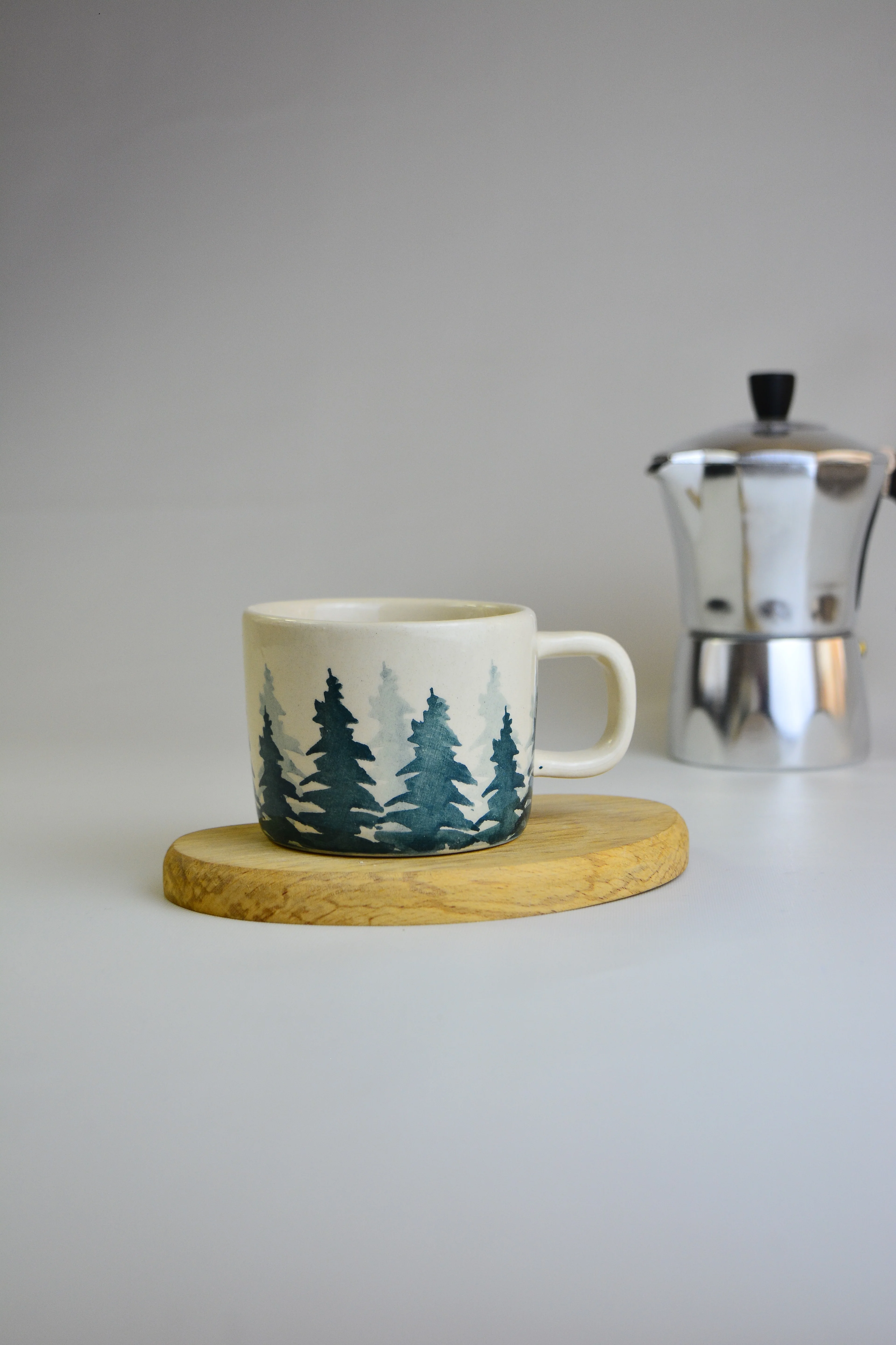 El Yapımı Seramik Kupa Forest