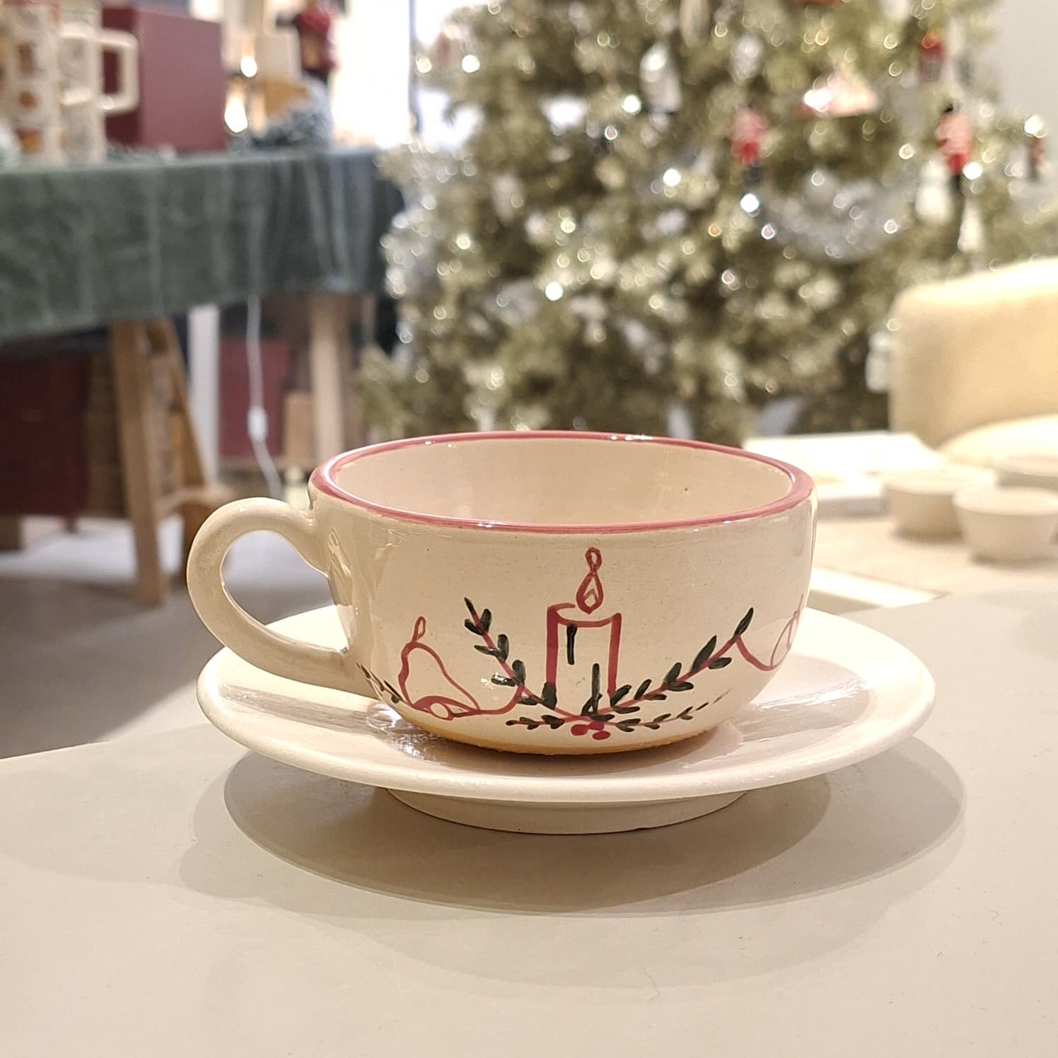 El Yapımı Seramik Kupa Yılbaşı