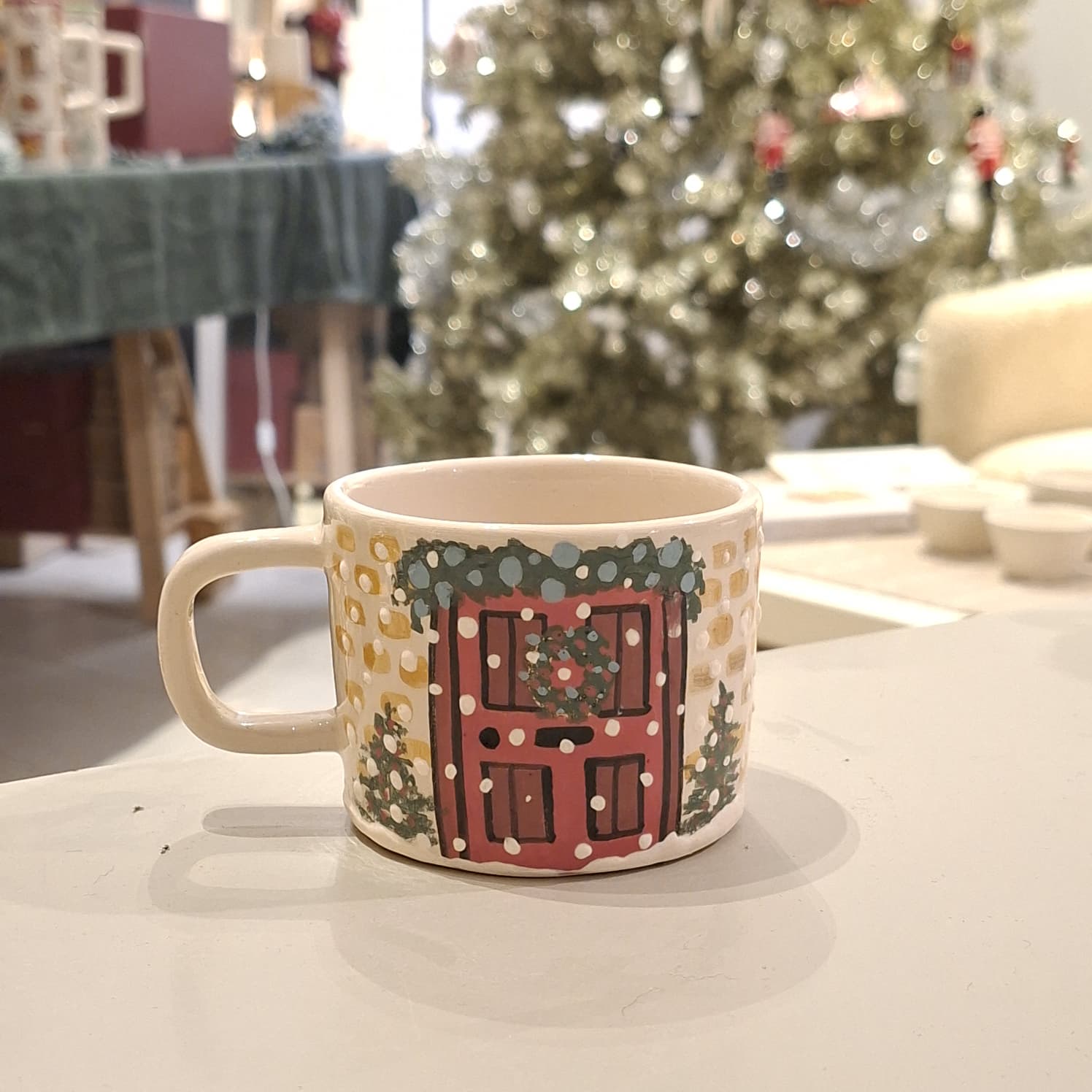 El Yapımı Seramik Kupa Yılbaşı