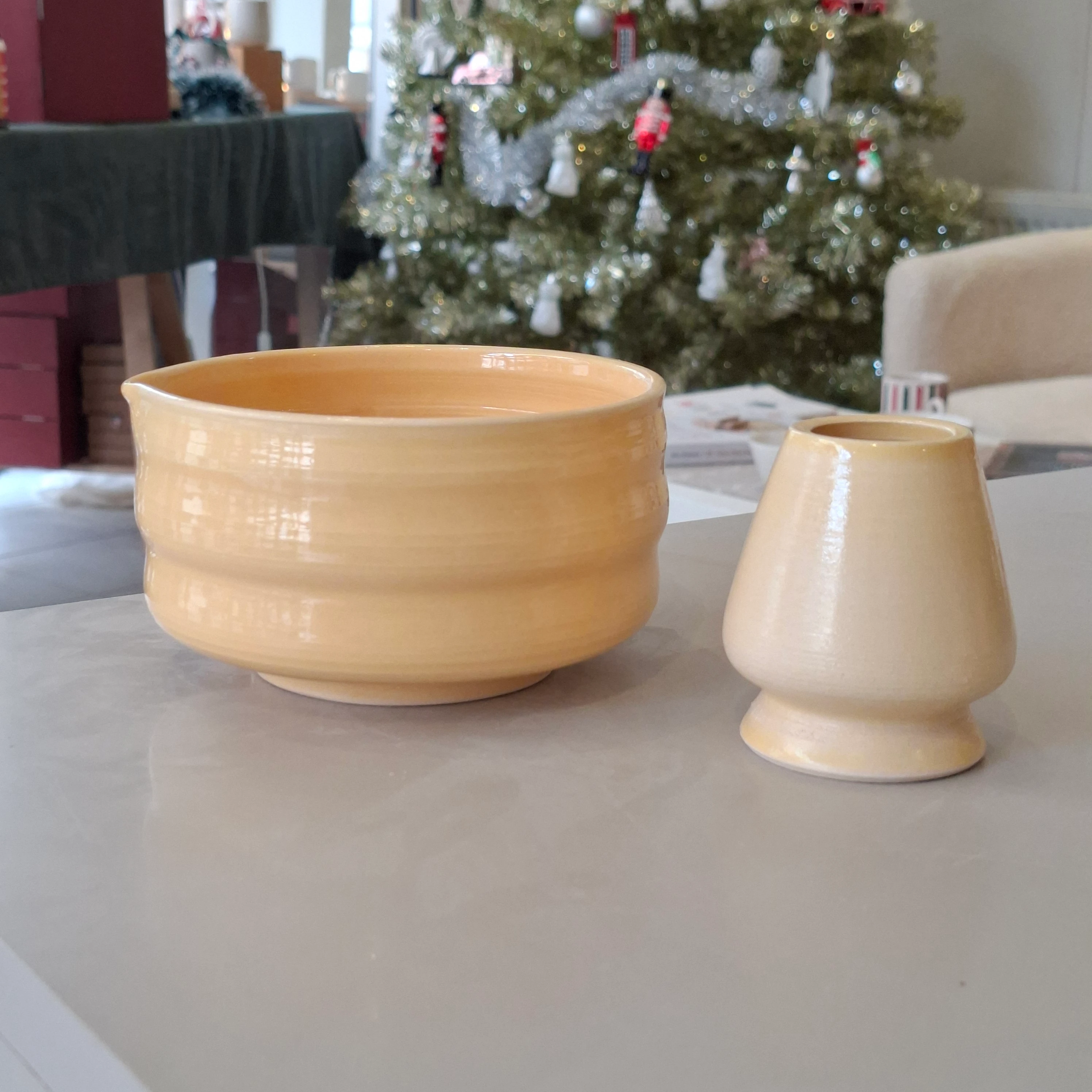 El yapımı matcha seti