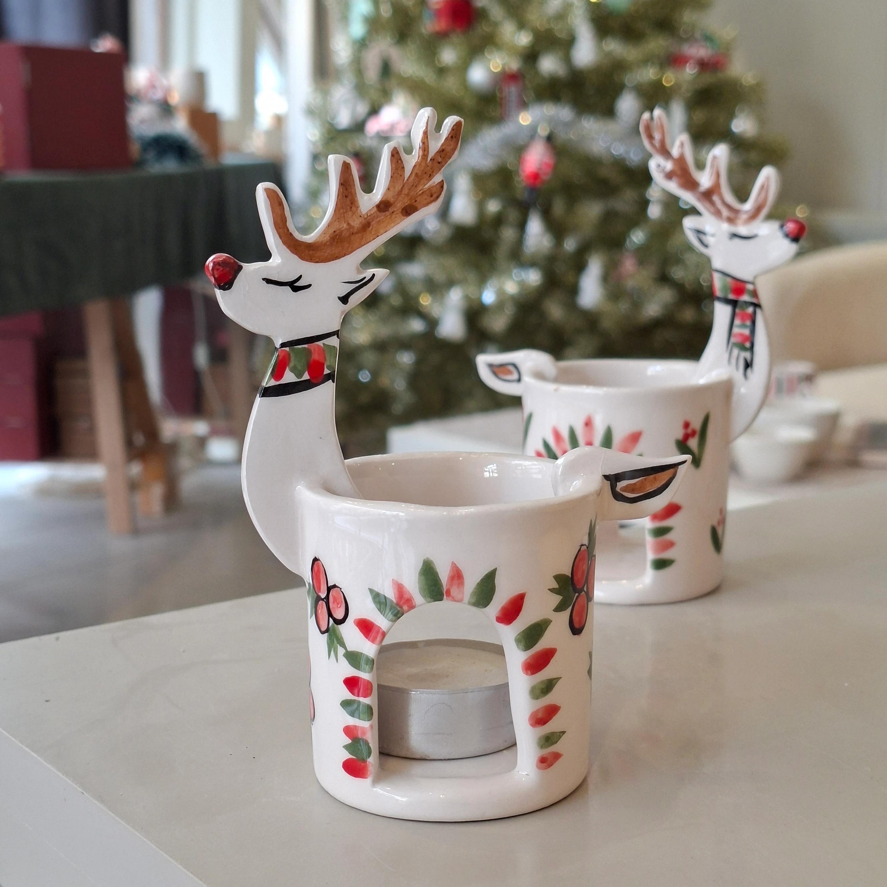 El yapımı tealight geyik mumluk