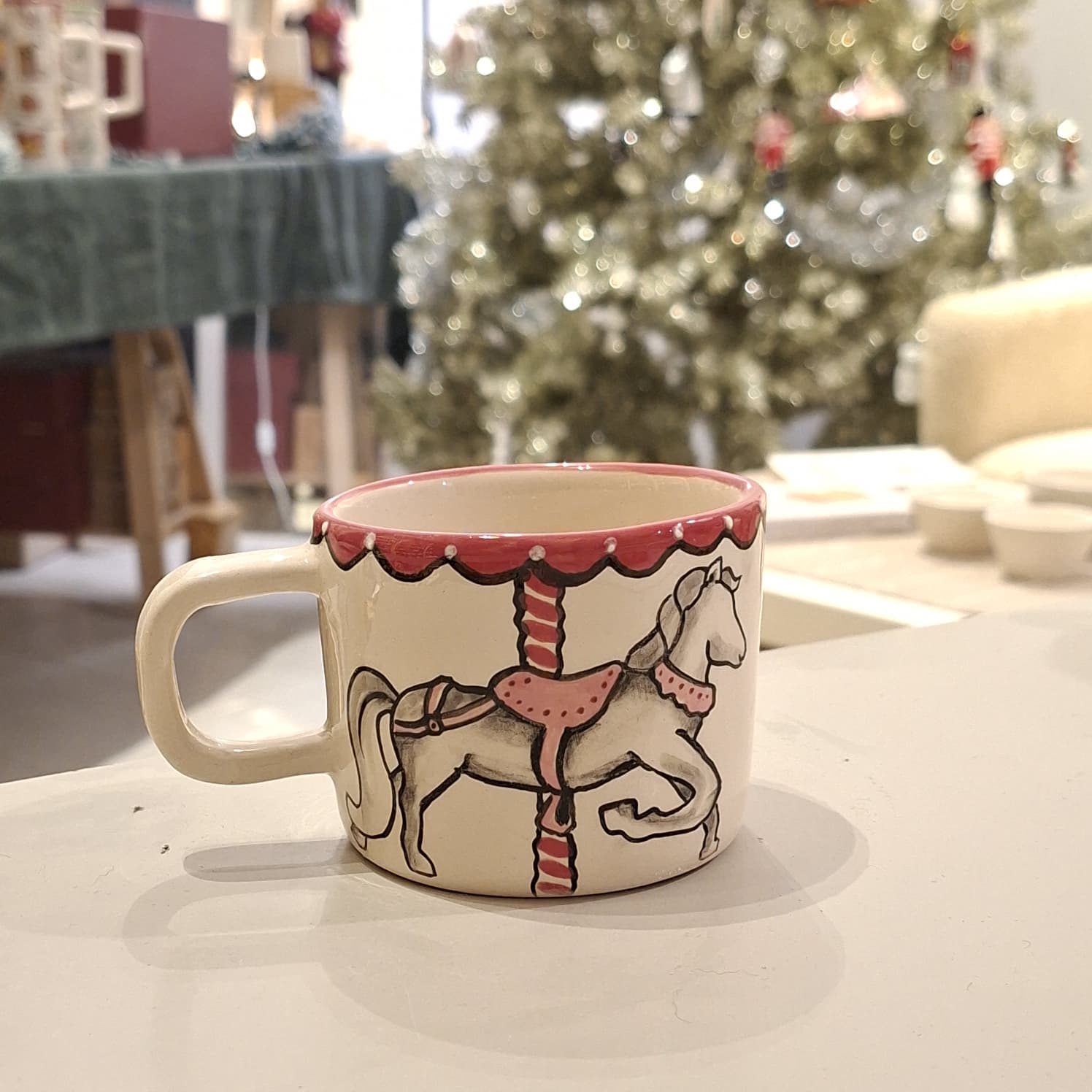 El Yapımı Seramik Kupa Yılbaşı