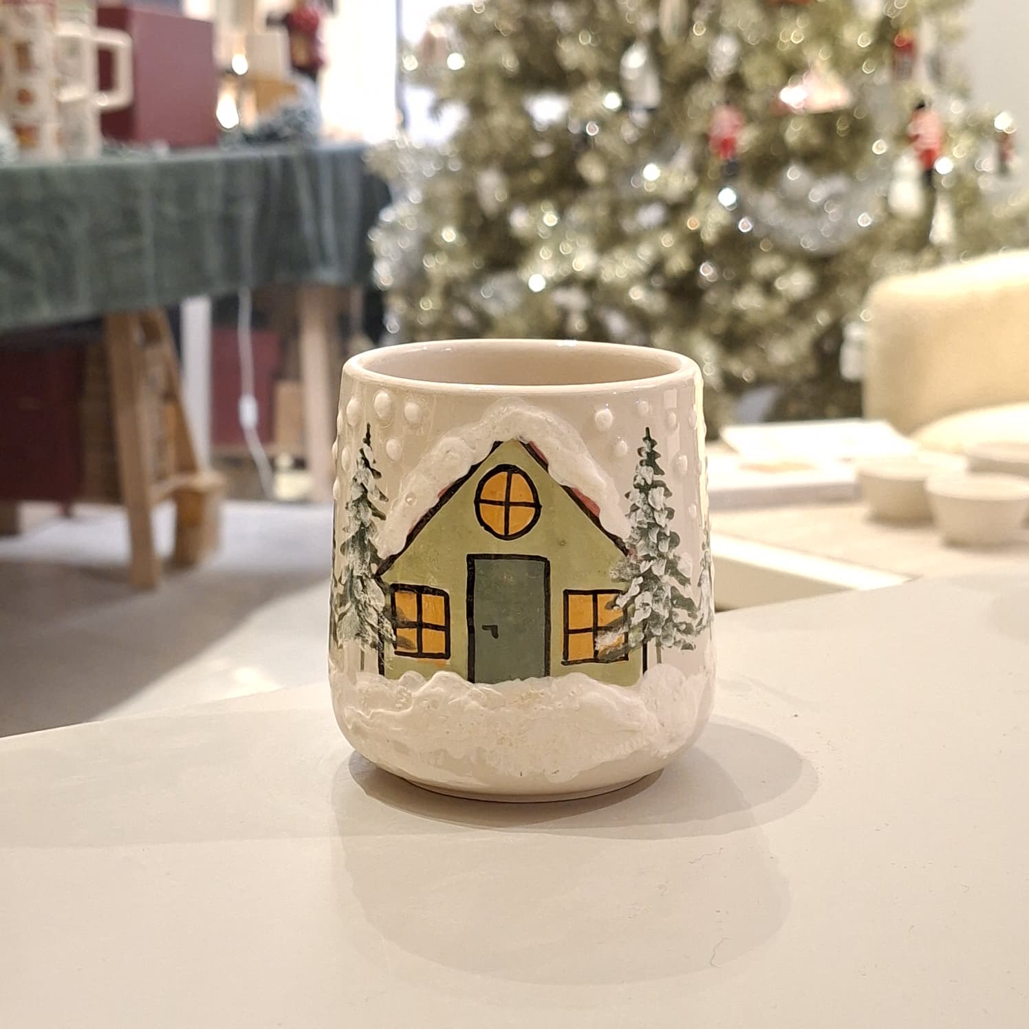 El Yapımı Seramik Kupa Yılbaşı