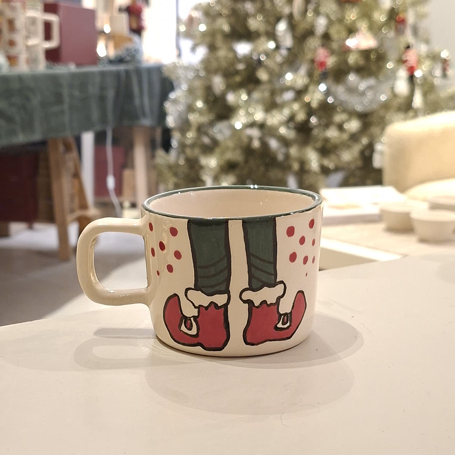 El Yapımı Seramik Kupa Yılbaşı