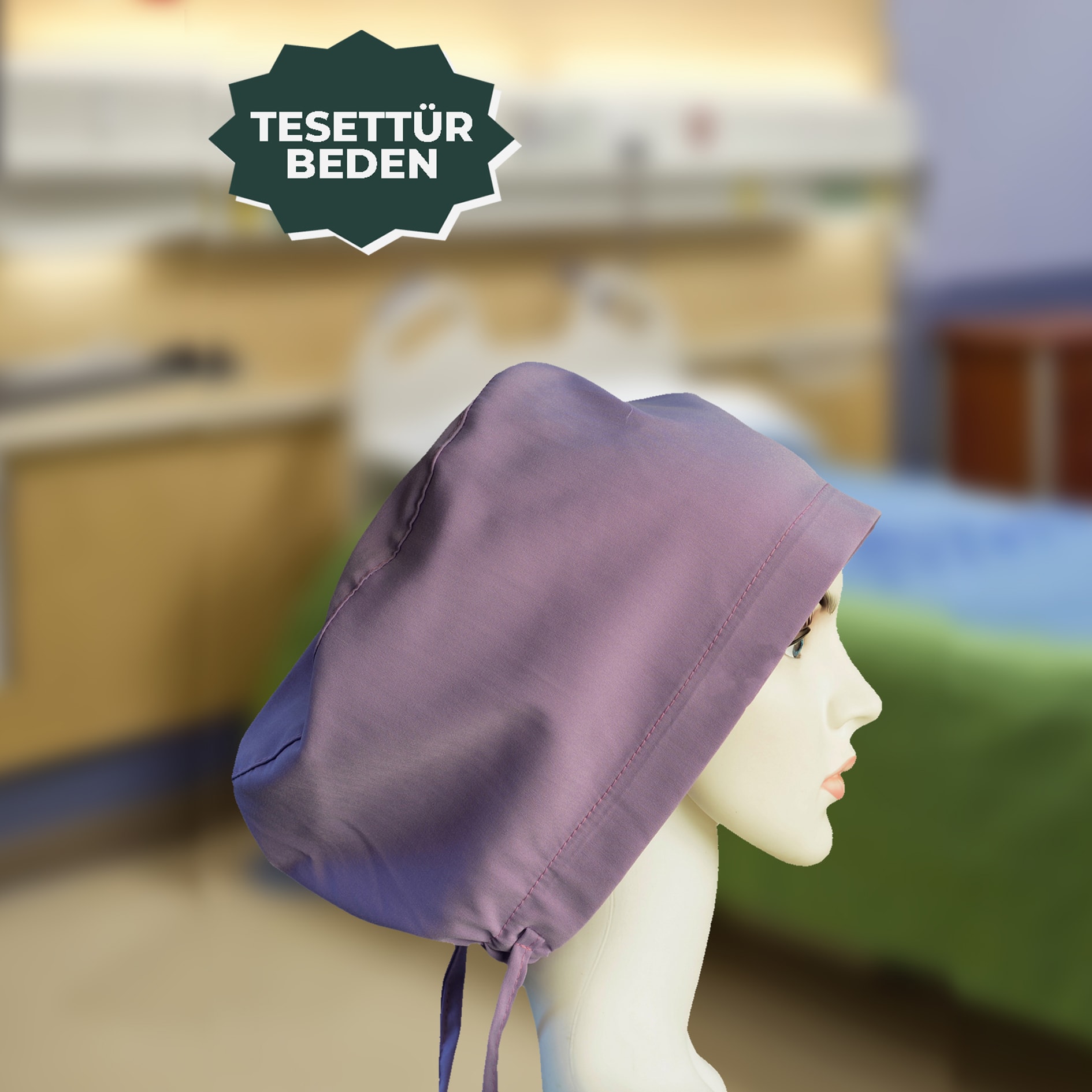 Tesettür Bone | Sade Lila | Doktor, Hemşire, Aşçı ve Anne Kullanımı