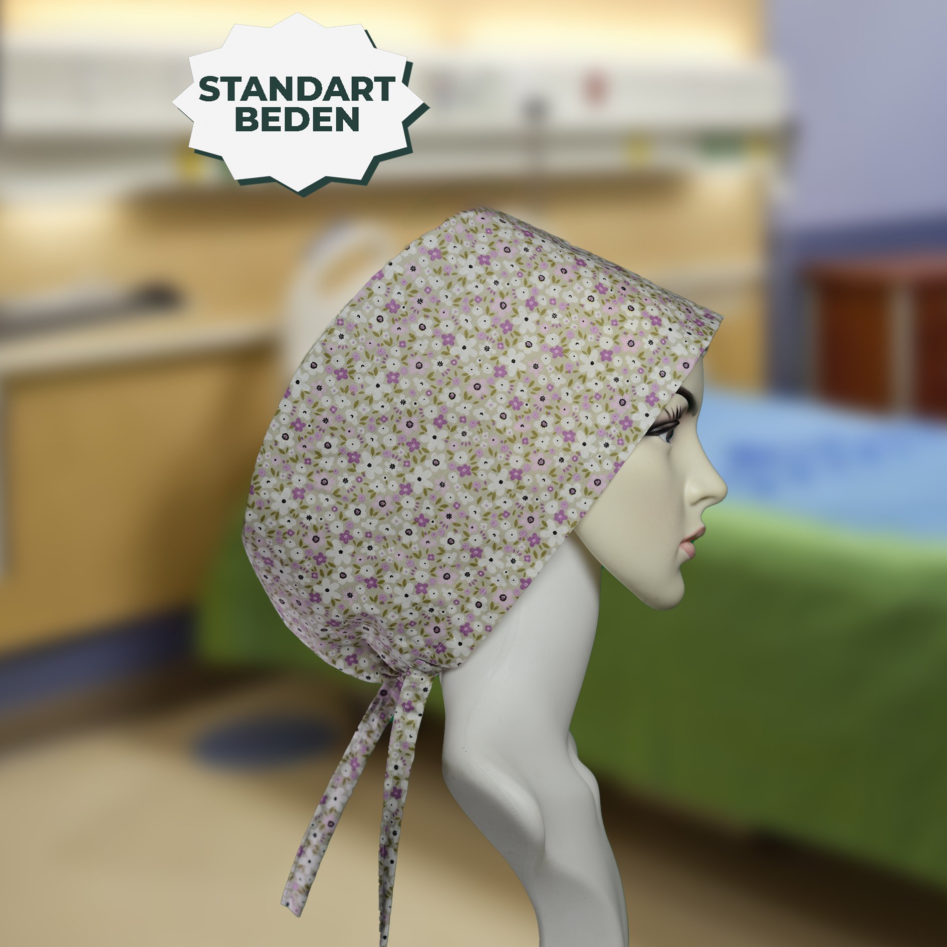 Standart Bone | Mor Papatya Desen | Doktor, Hemşire, Aşçı ve Anne Kullanımı