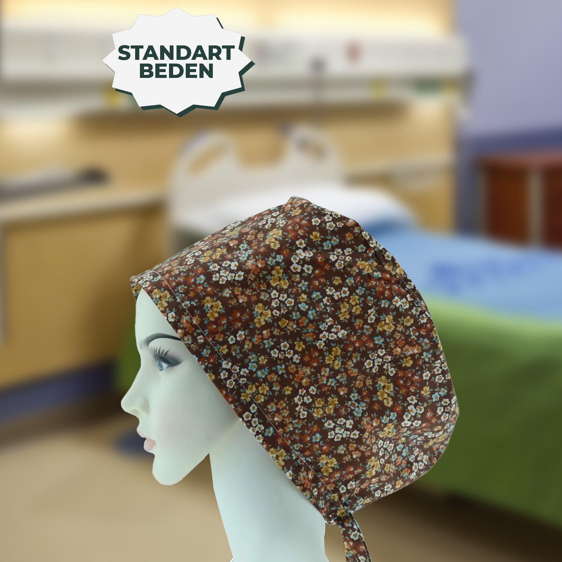 Standart Bone | Kahverengi Çiçekler | Doktor, Hemşire, Aşçı ve Anne Kullanımı