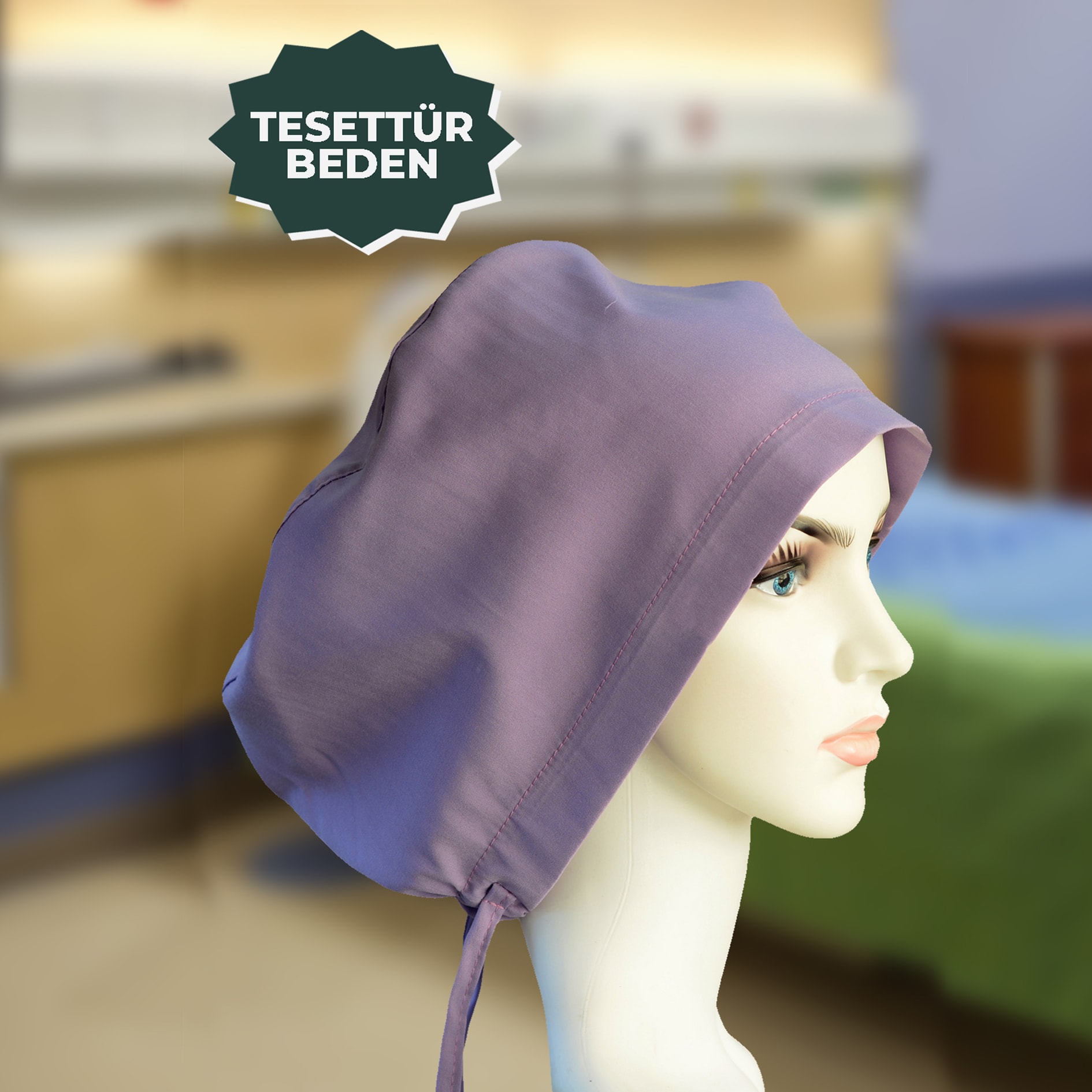 Tesettür Bone | Sade Lila | Doktor, Hemşire, Aşçı ve Anne Kullanımı