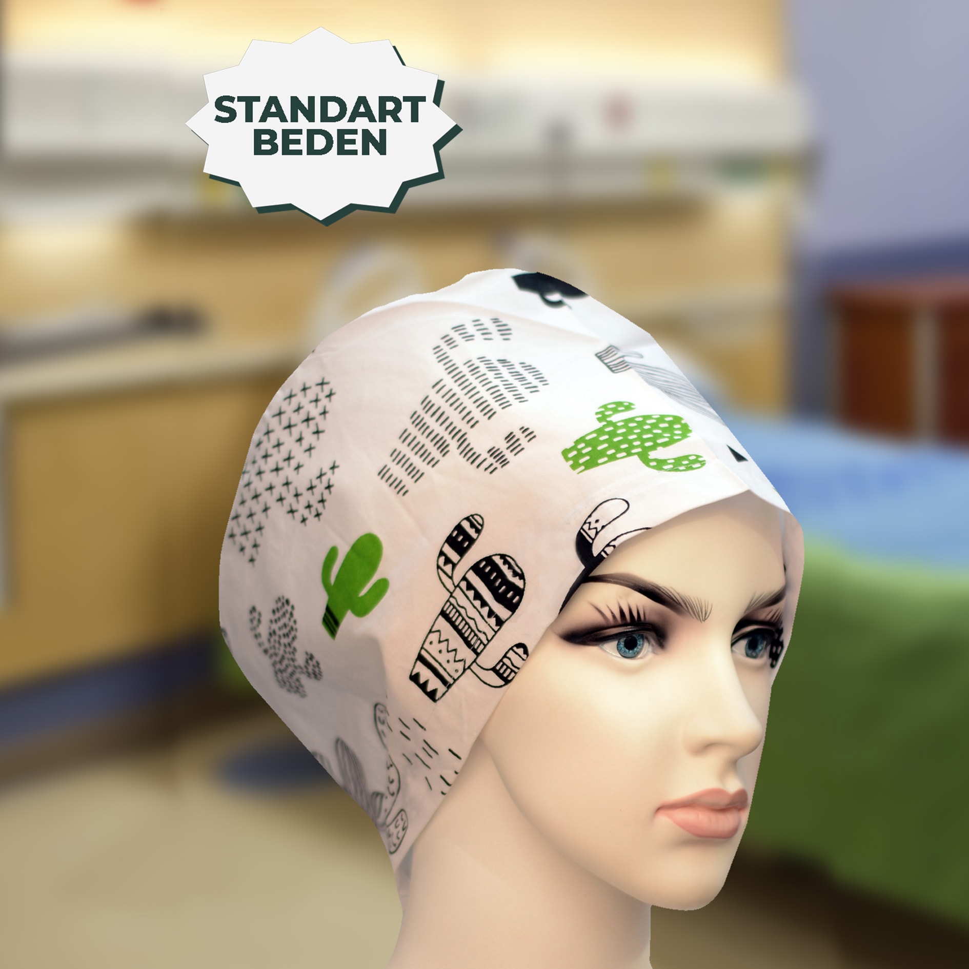Standart Bone | Beyaz Kaktüslü | Doktor, Hemşire, Aşçı ve Anne Kullanımı