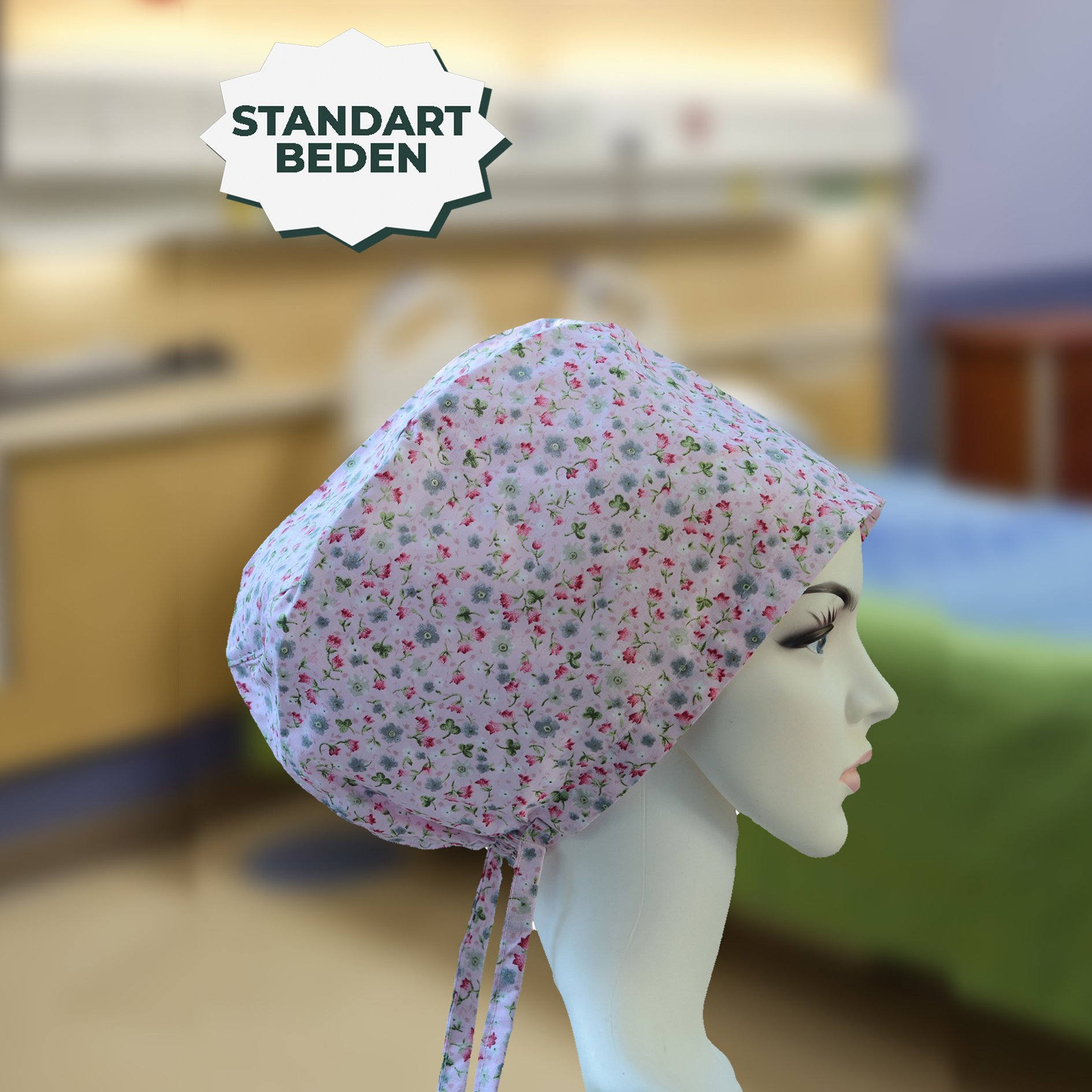 Standart Bone | Lila Çiçek Desen | Doktor, Hemşire, Aşçı ve Anne Kullanımı