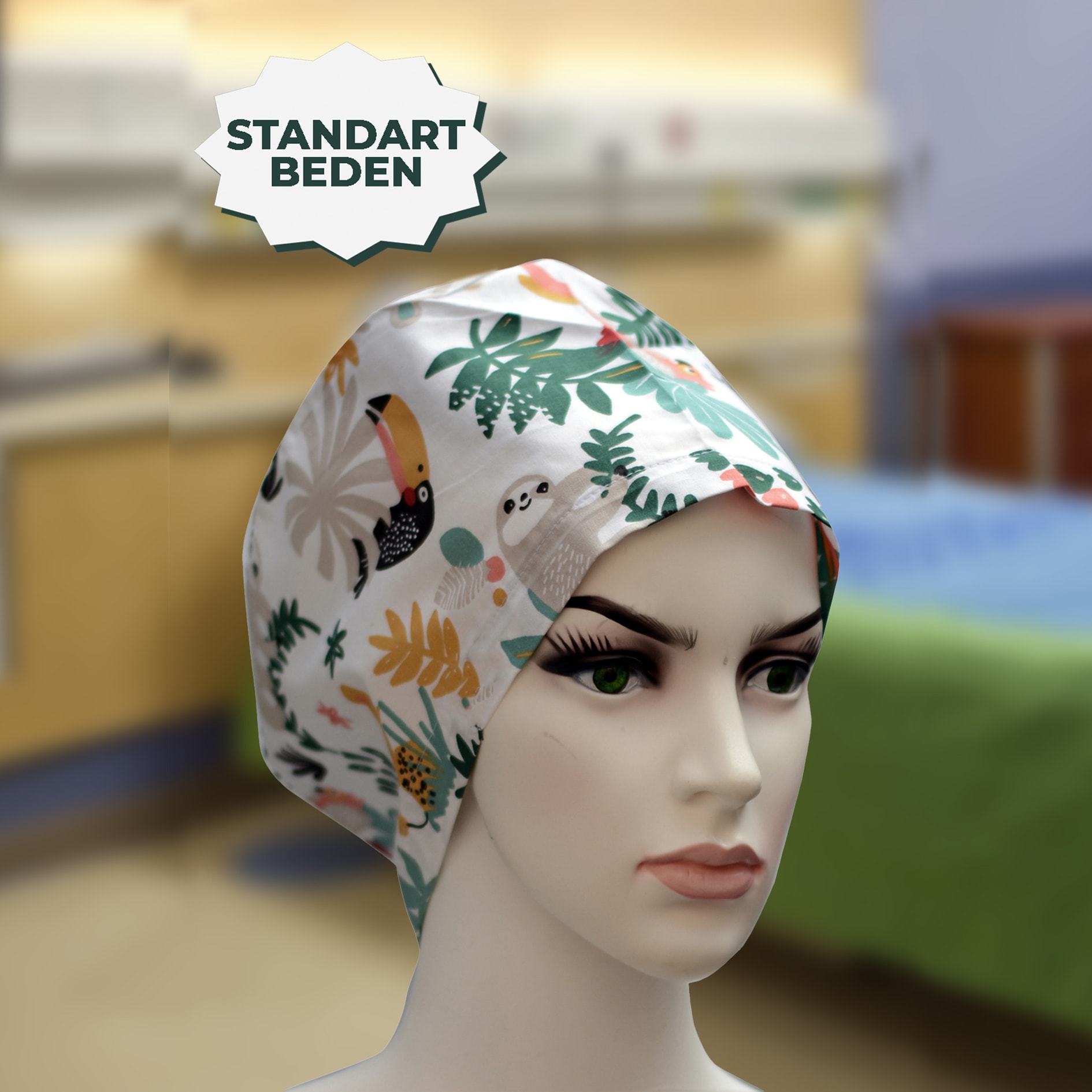 Standart Bone | Beyaz Hayvan Desenli | Doktor, Hemşire, Aşçı ve Anne Kullanımı