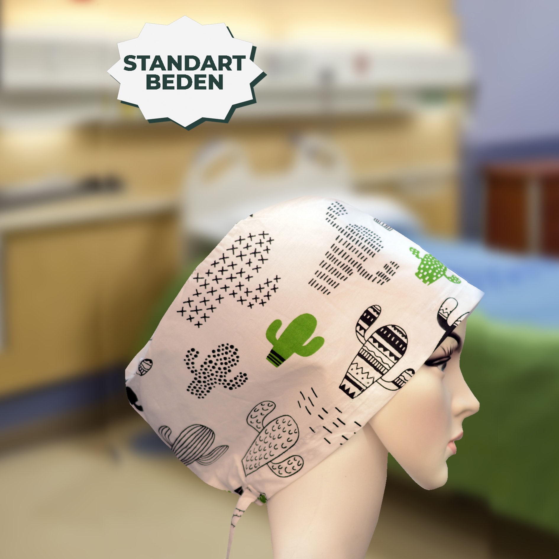 Standart Bone | Beyaz Kaktüslü | Doktor, Hemşire, Aşçı ve Anne Kullanımı