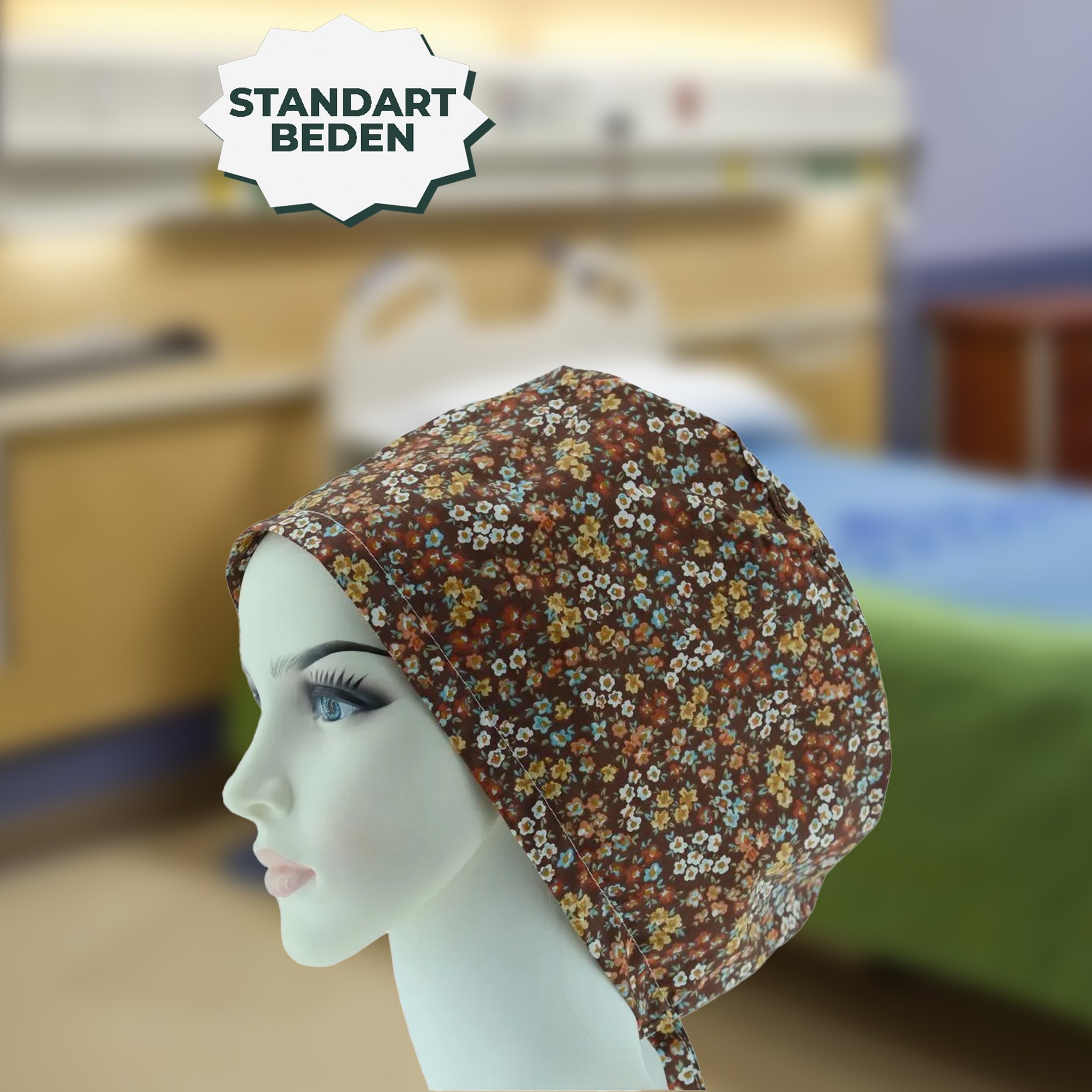 Standart Bone | Kahverengi Çiçekler | Doktor, Hemşire, Aşçı ve Anne Kullanımı