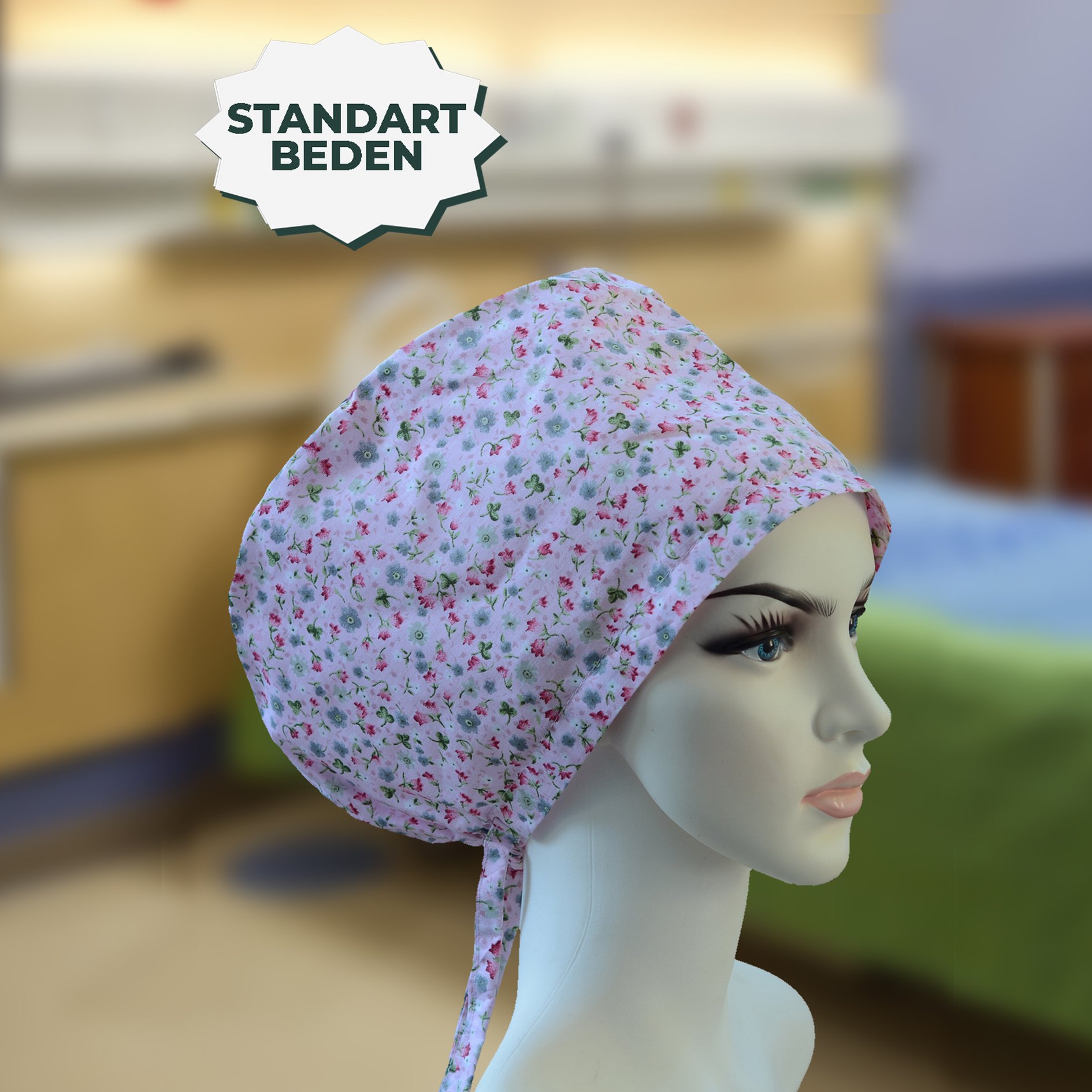 Standart Bone | Lila Çiçek Desen | Doktor, Hemşire, Aşçı ve Anne Kullanımı