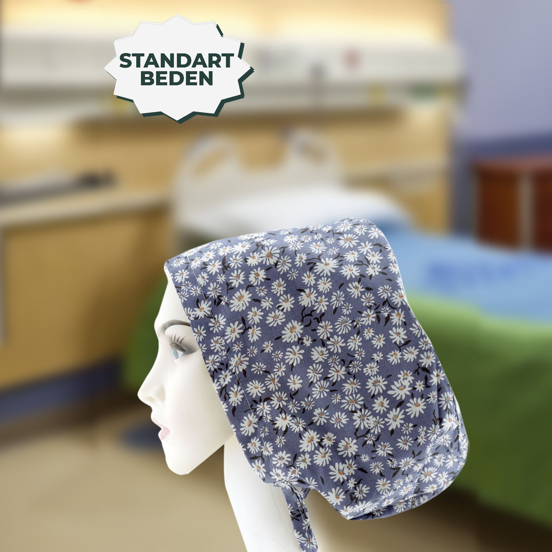 Standart Bone | Eflatun Çiçekli | Doktor, Hemşire, Aşçı ve Anne Kullanımı