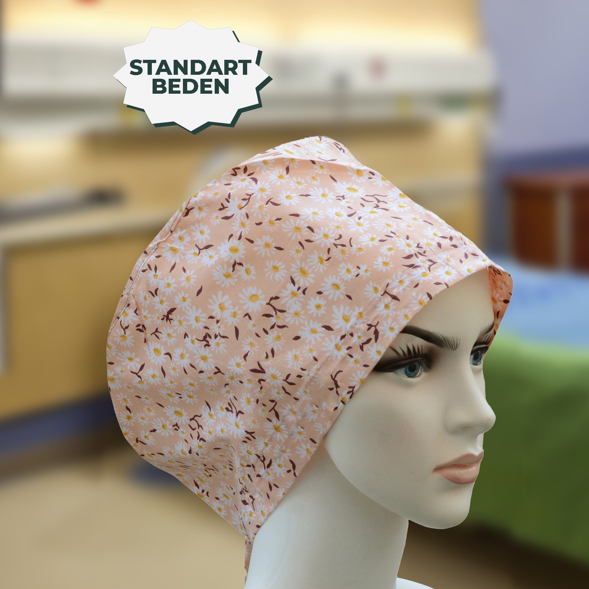Standart Bone | Pudra Papatya Desen | Doktor, Hemşire, Aşçı ve Anne Kullanımı