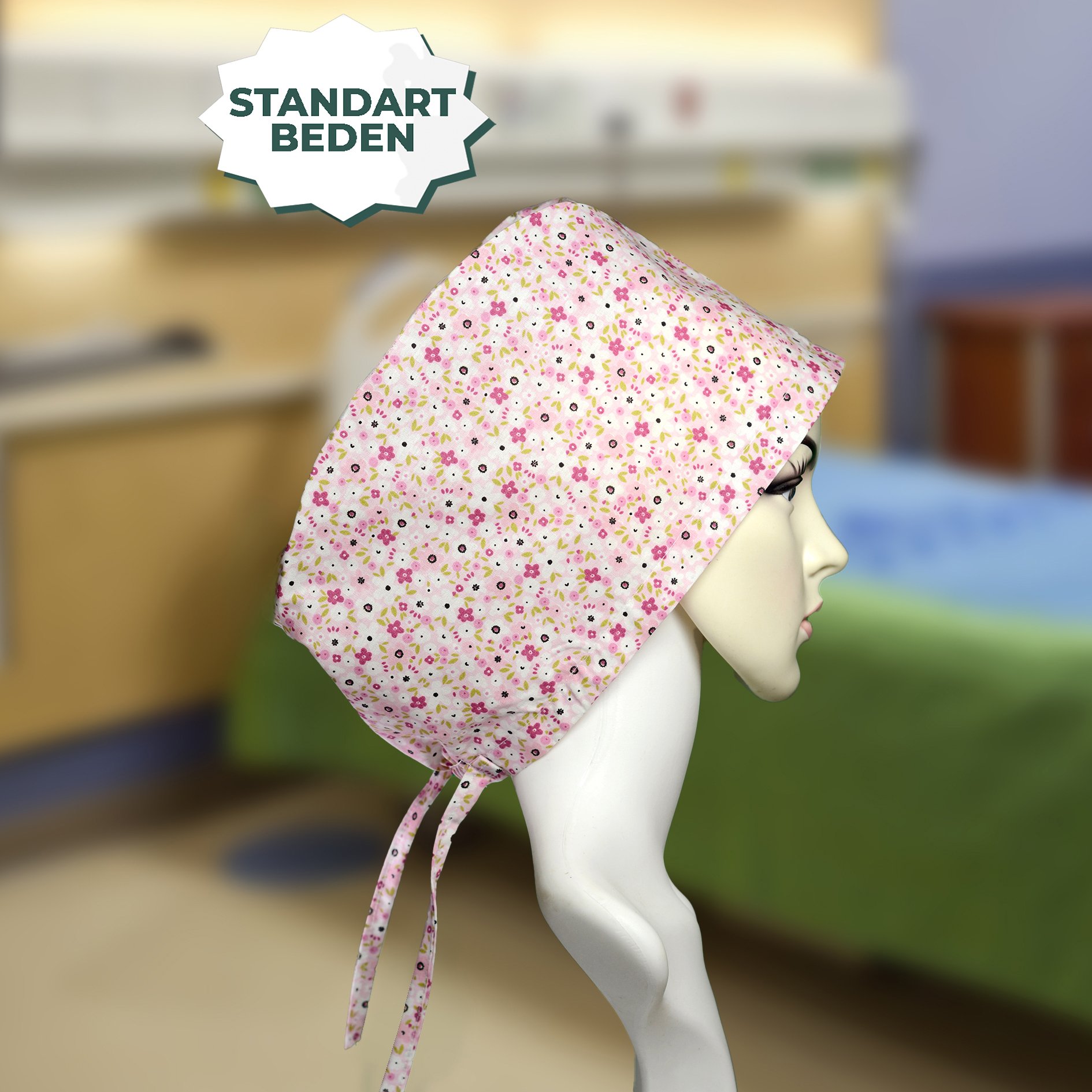 Standart Bone | Pembe Çiçekler | Doktor, Hemşire, Aşçı ve Anne Kullanımı