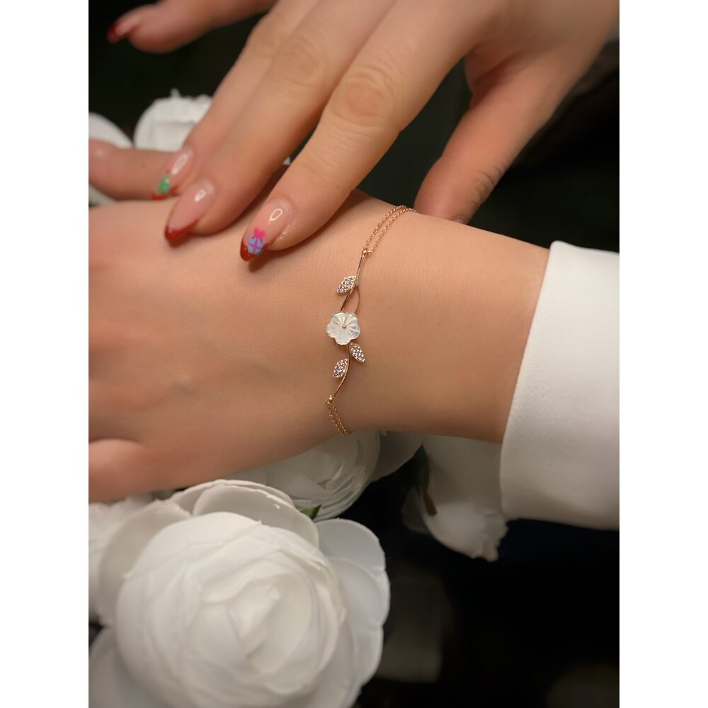Manolya Çiçeği Tutkusu Rosegold Gümüş Set