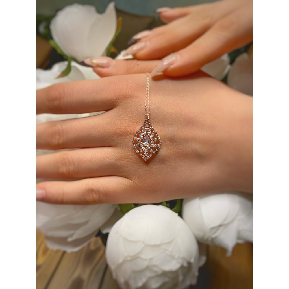 Effective Diamond Markiz Rüyası Rosegold Gümüş kolye