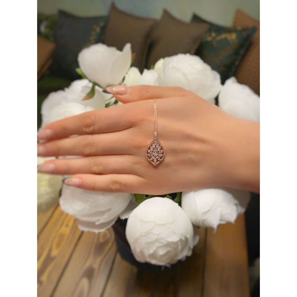 Effective Diamond Markiz Rüyası Rosegold Gümüş kolye