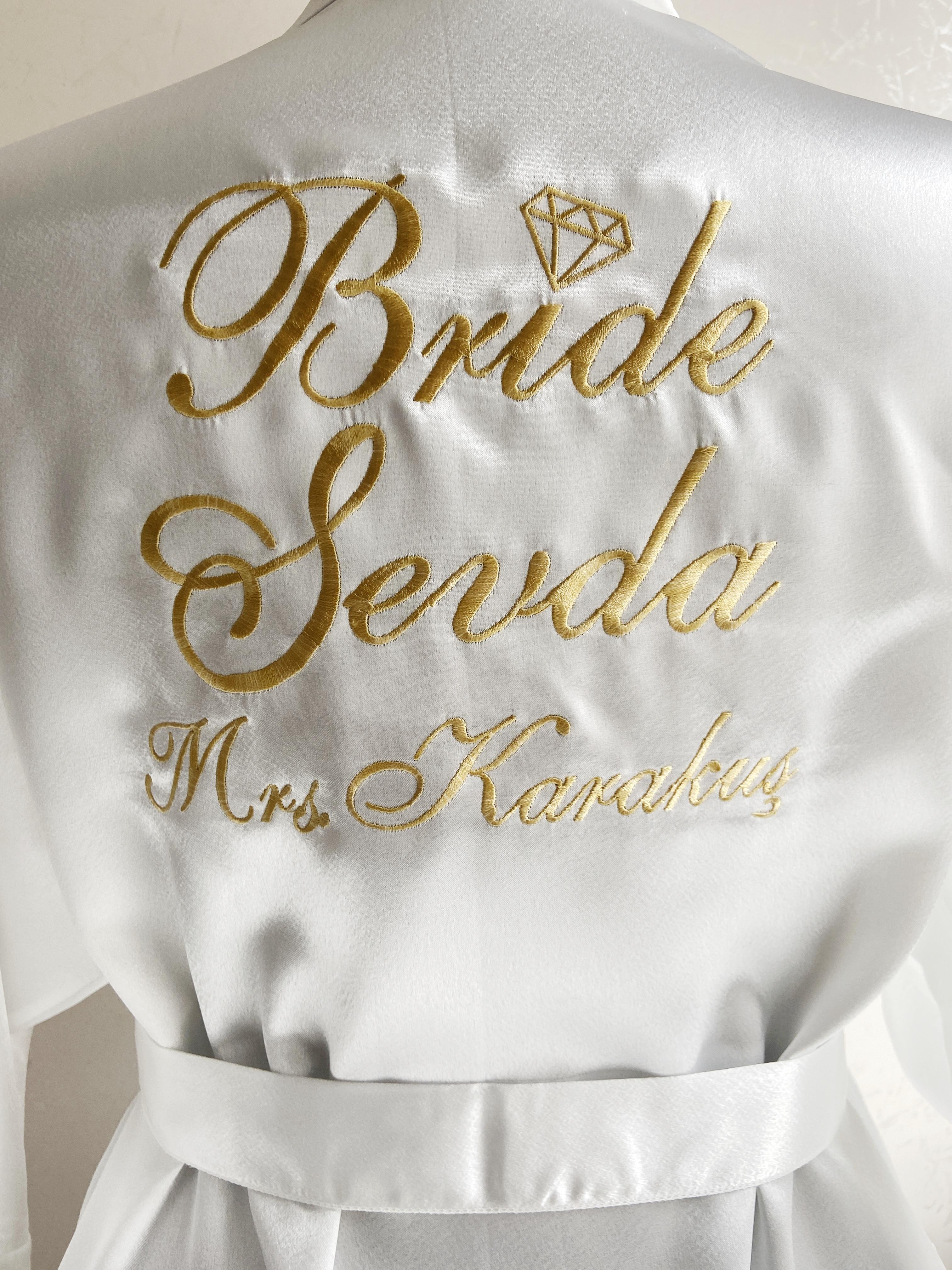 Embroidered Bridal Dressing Gown