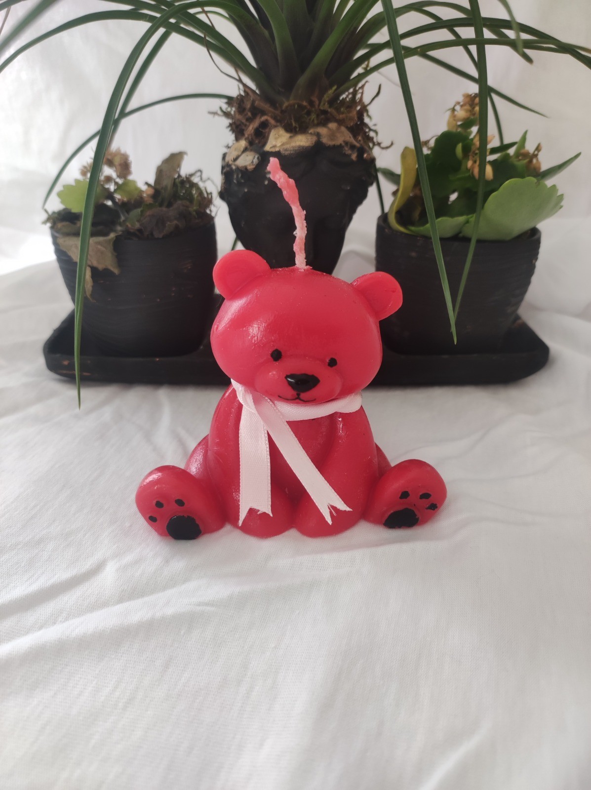 Ayıcık mum | Teddy Bear Candle. - KIRMIZI