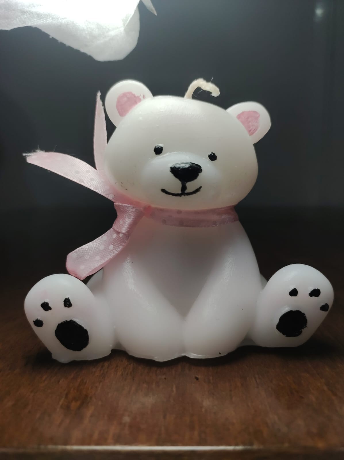 Ayıcık mum | Teddy Bear Candle. - BEYAZ