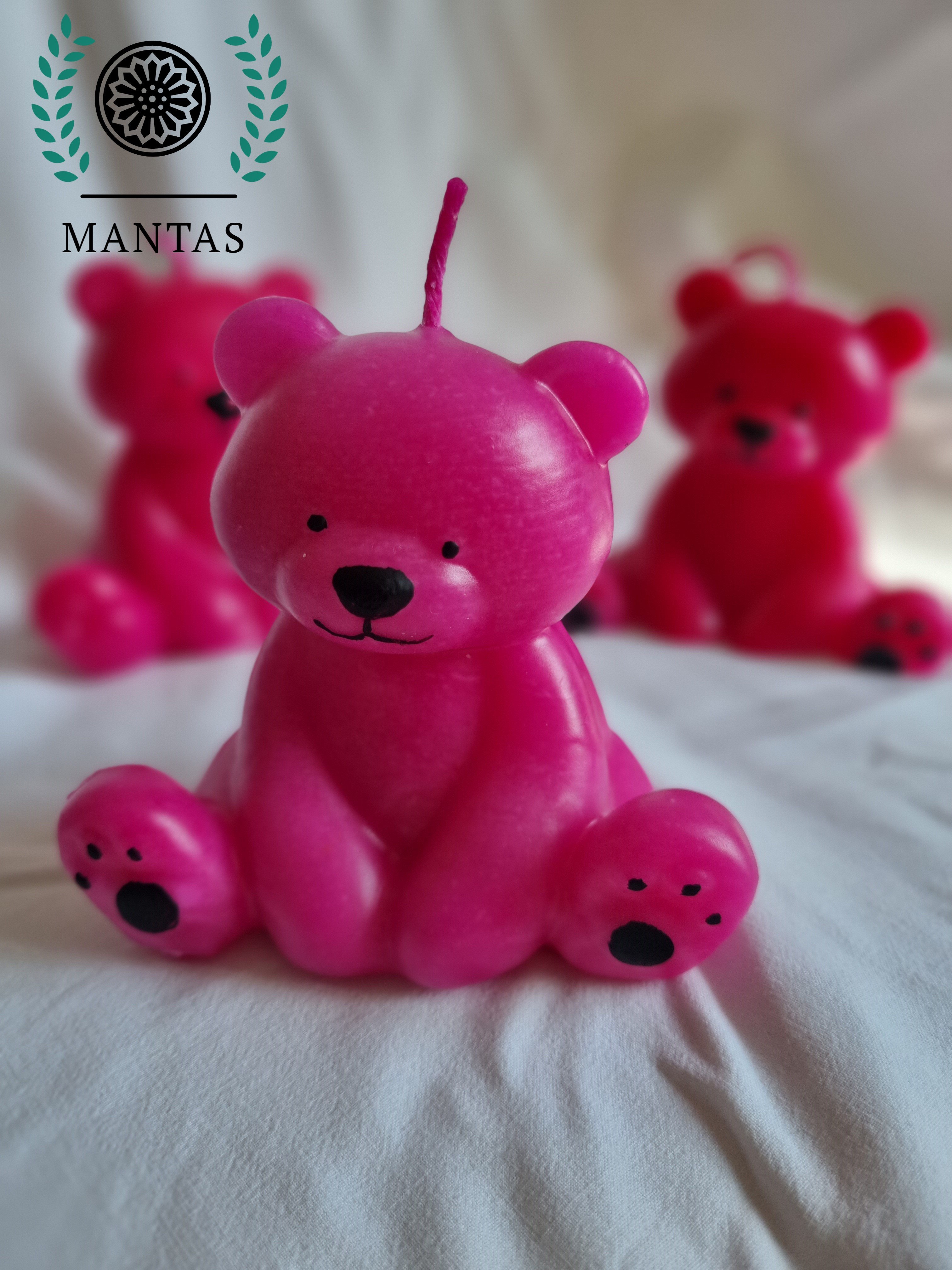 Ayıcık mum | Teddy Bear Candle. - PEMBE