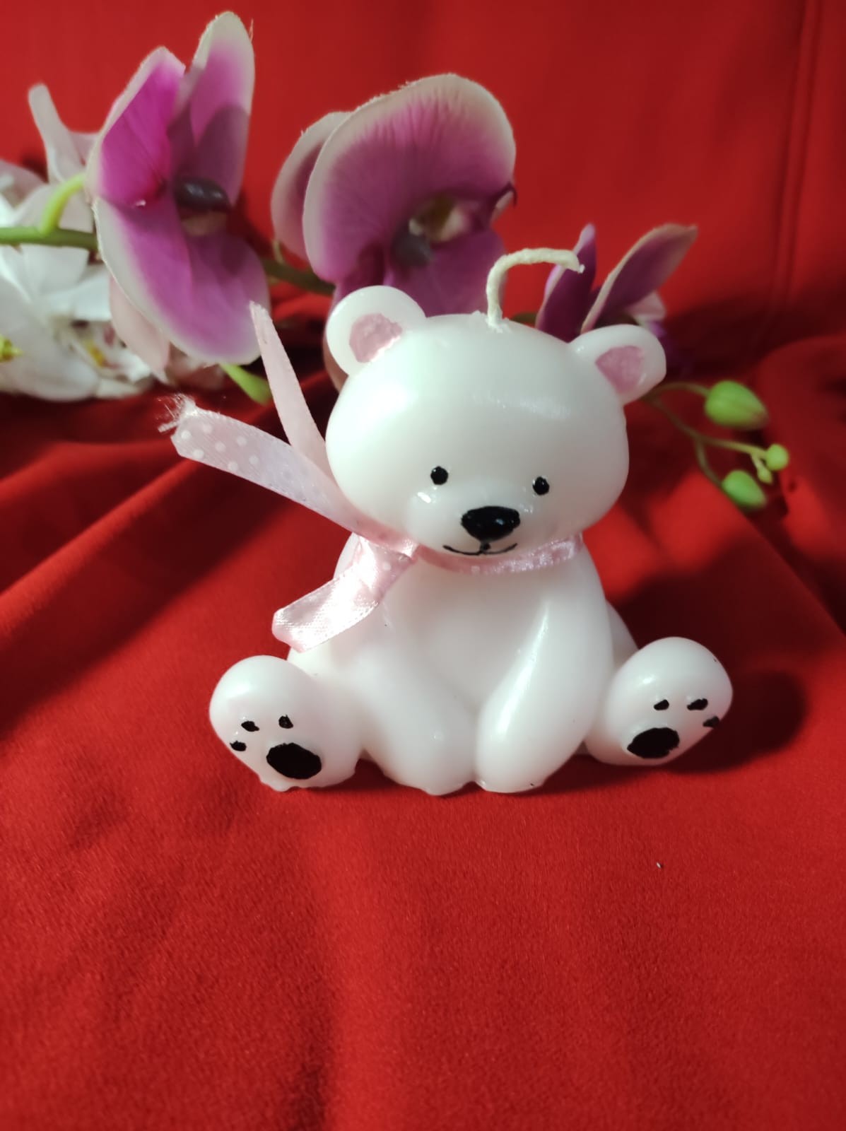 Ayıcık mum | Teddy Bear Candle. - BEYAZ