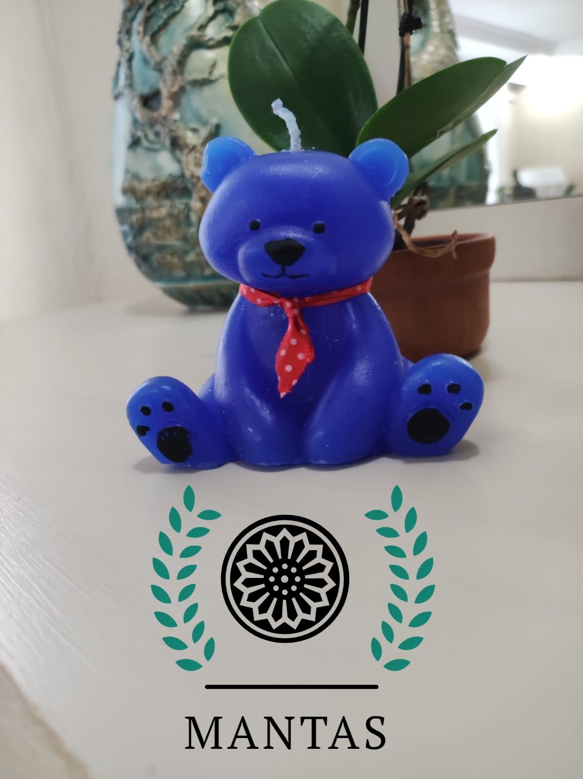 Ayıcık mum | Teddy Bear Candle. - MAVİ